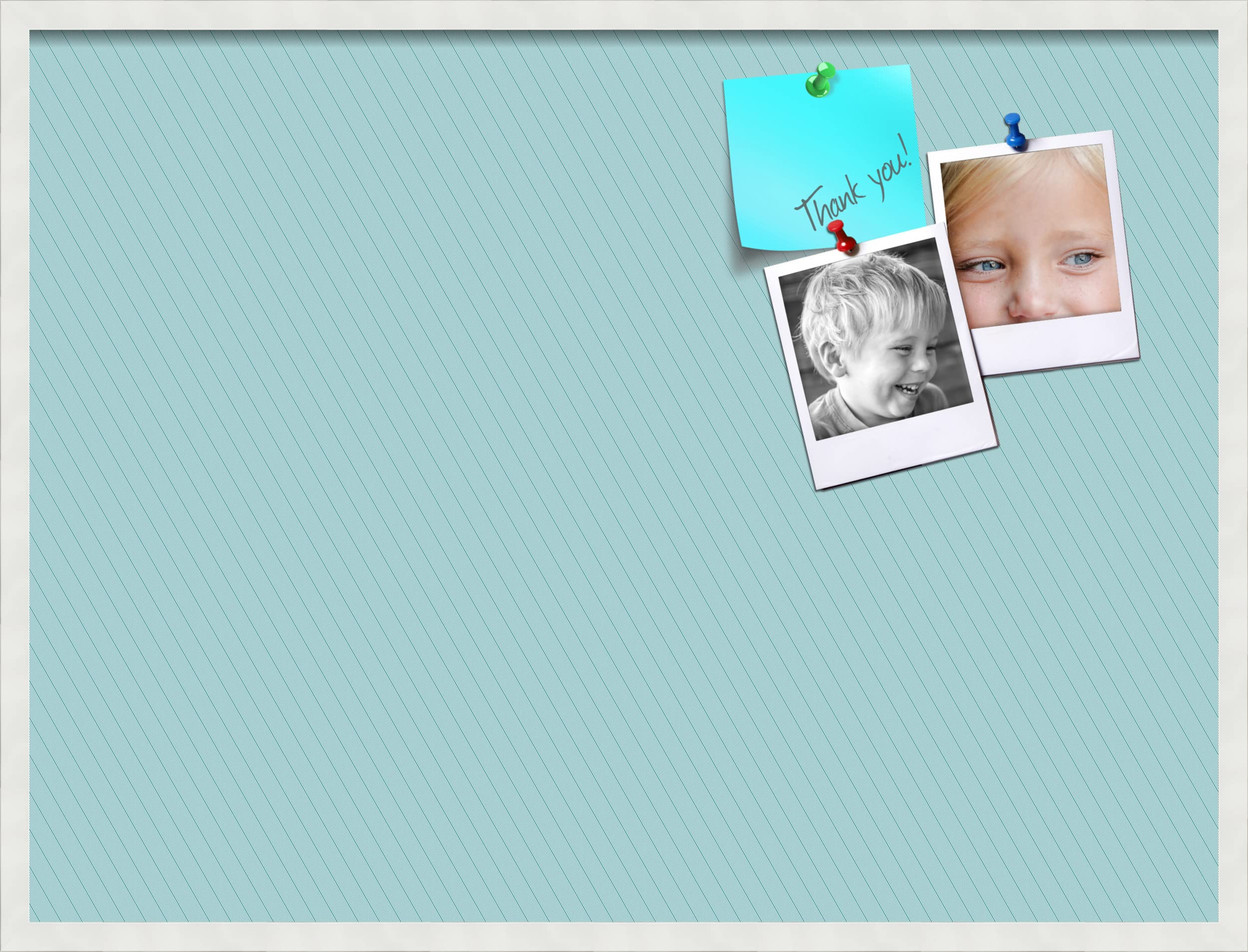 PinPix 40x30 Inch Cork Bulletin Board with Lux Stripes Aqua Design & Satin White Frame - Decorative Wall Memo Board for Home Office School Classroom Organization - Perfect for Notes, Photos, Reminders & DIY Projects