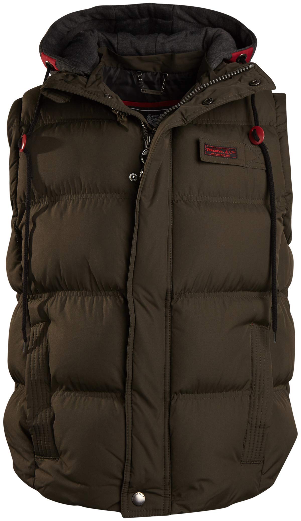 Men's Heavyweight Water-Resistant Puffer Vest with Fleece Hood - Winter Outdoor Hiking, Camping & Casual Wear