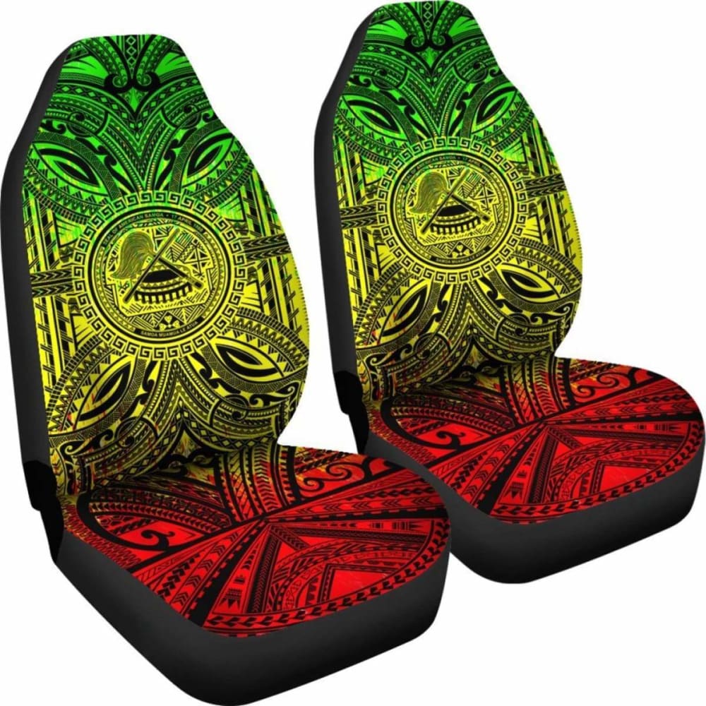 American Samoa Car Seat Cover - Polynesian Reggae Style with Coat of Arms Design | Durable & Stylish for Cars, Trucks & SUVs | Perfect for Travel, Commuting & Everyday Use