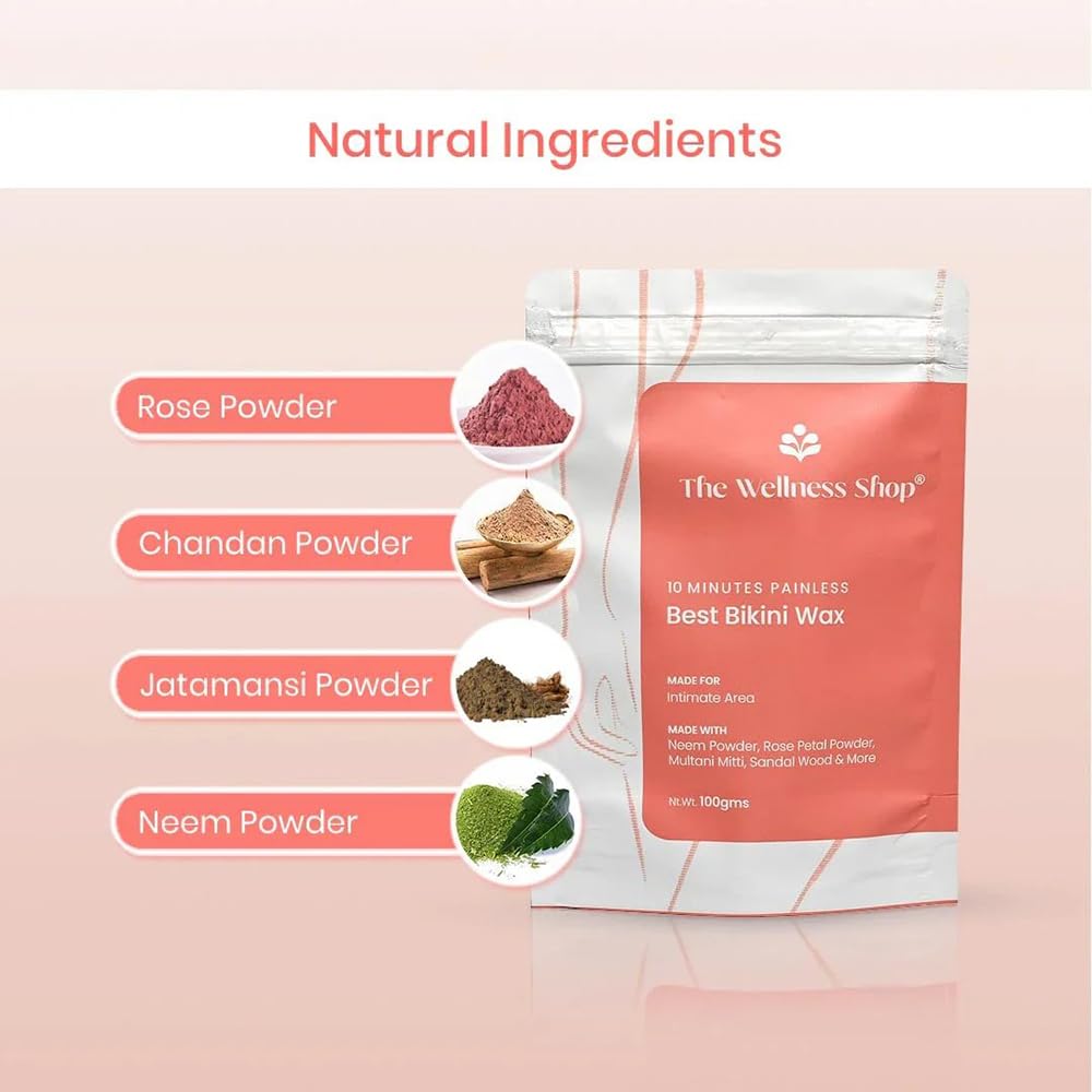 10-Minute Herbal Bikini Wax Powder for Women & Girls - Natural Hair Removal at Home, No Chemicals, No Irritation or Skin Rashes (100g) | Perfect for Smooth Skin Before Beach, Pool, or Vacation