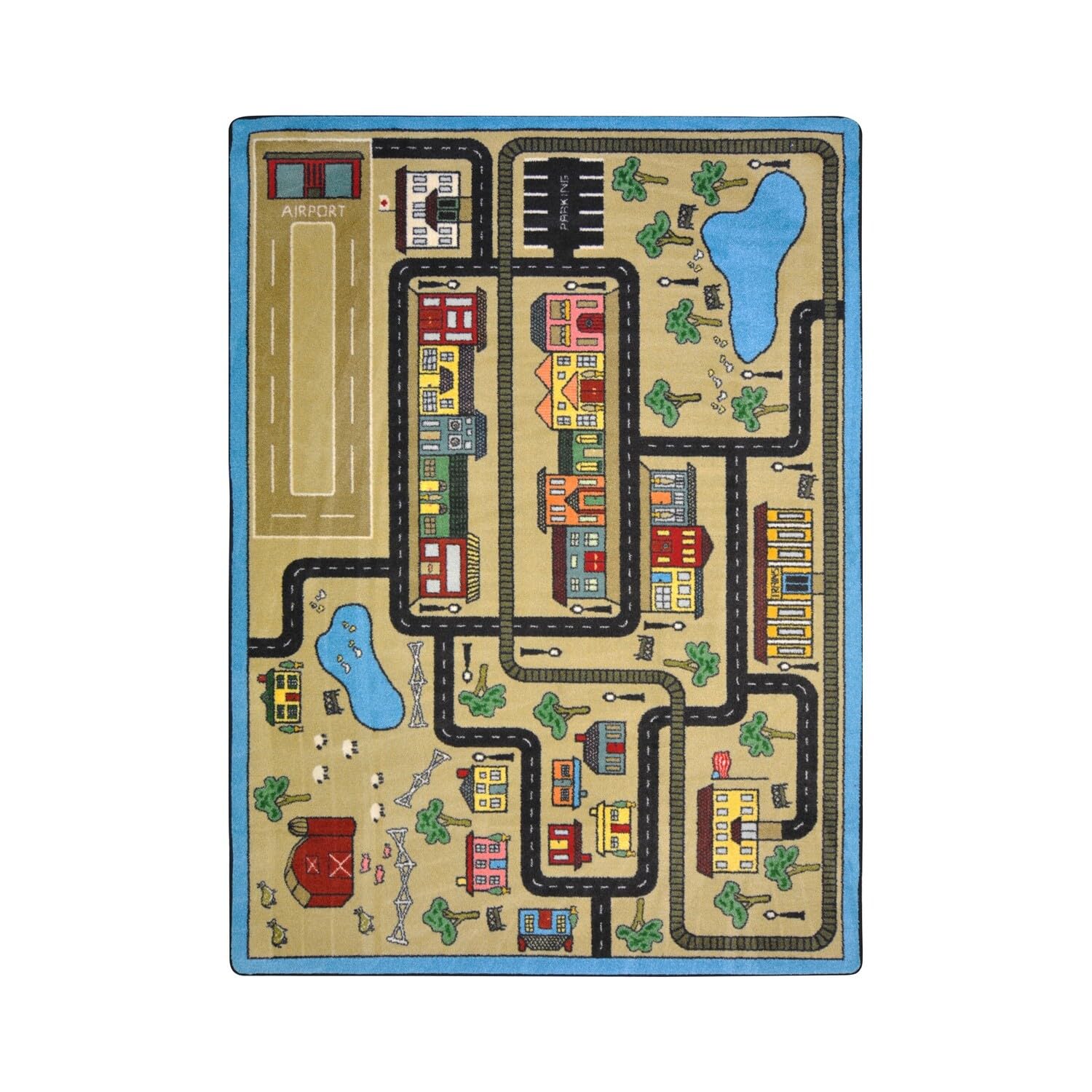 Just for Kids Tiny Town Playroom Rug - Soft 10'9