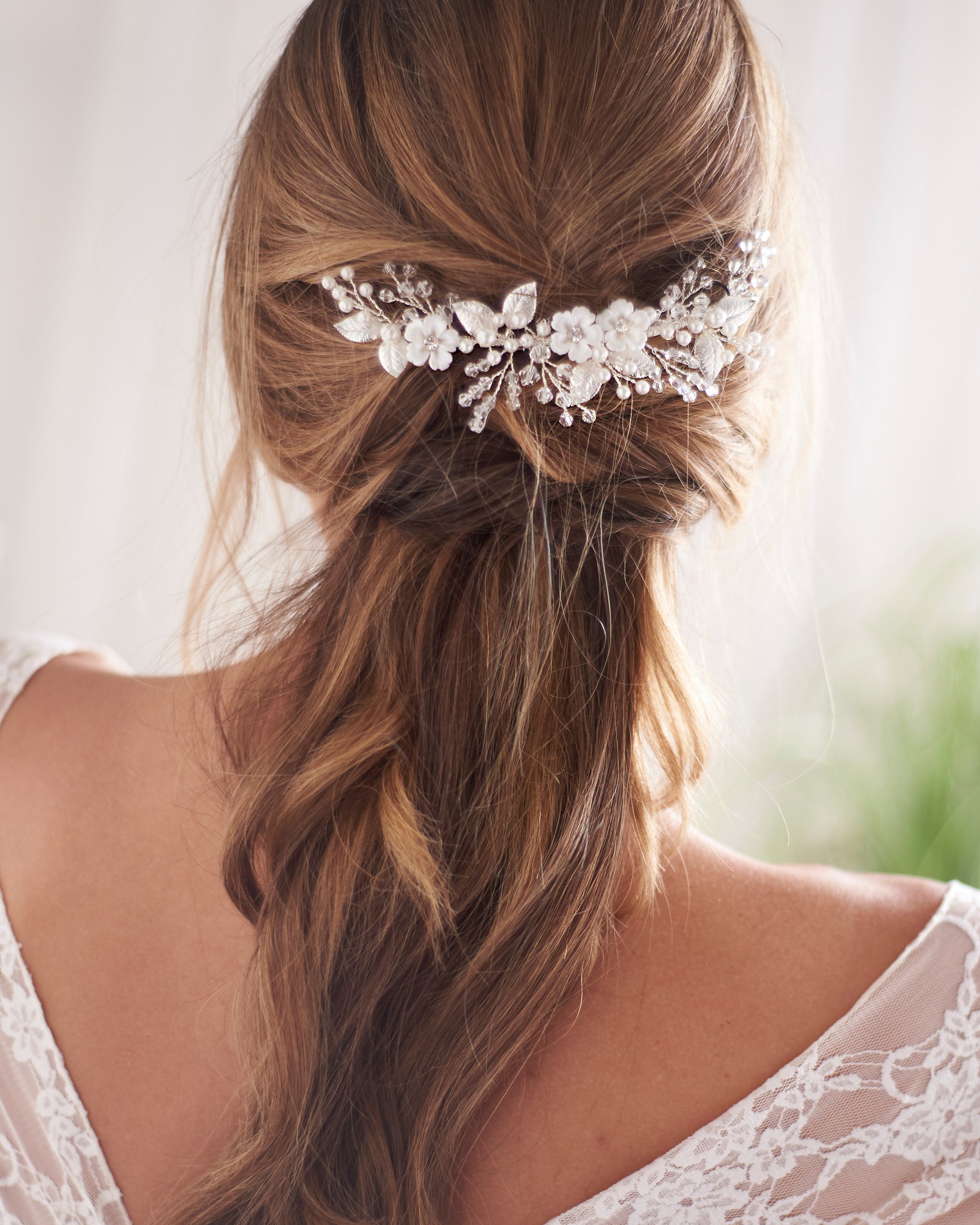Josette Flower Comb - Elegant Bridal Hair Accessory for Weddings, Prom & Special Events | Perfect for Boho, Vintage & Romantic Hairstyles