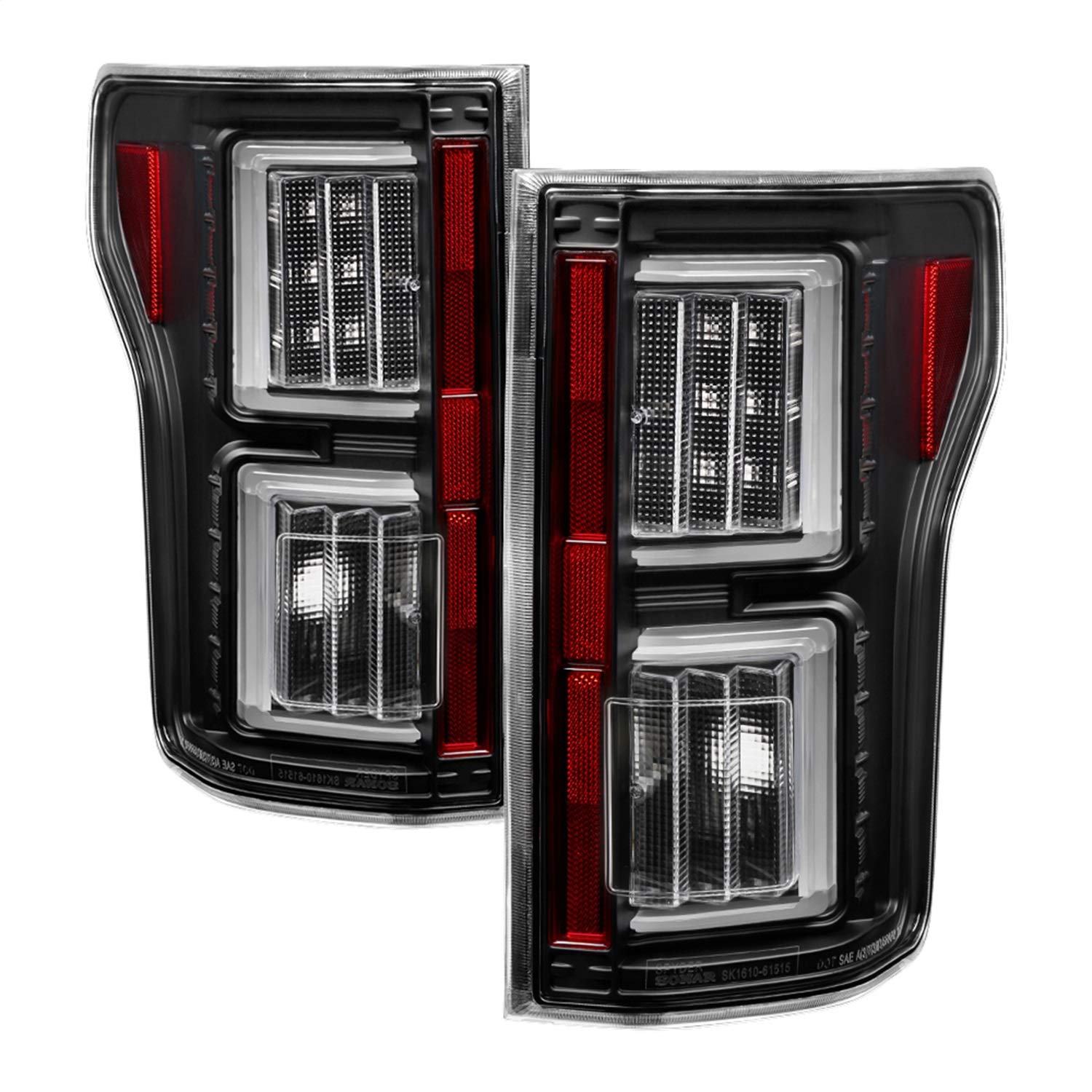 Spyder 5085955 LED Tail Lights for Ford F150 2018-2019 - Black Light Bar (Excludes Rear Blind Spot Sensor Models) - Perfect for Off-Roading & Night Driving