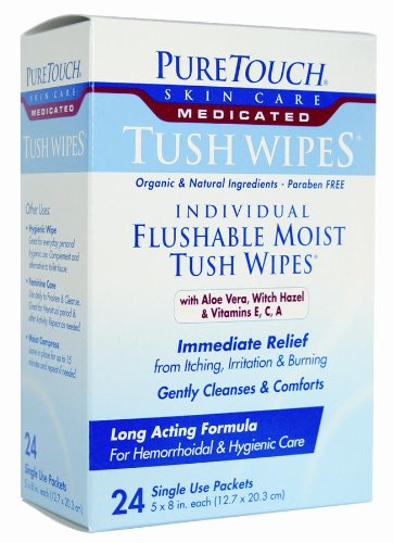 PureTouch MEDICATED Adult Flushable Wipes - 350 Single-Use Packets | Bulk Hypoallergenic Cleansing Wipes for Personal Hygiene & Post-Surgery Care
