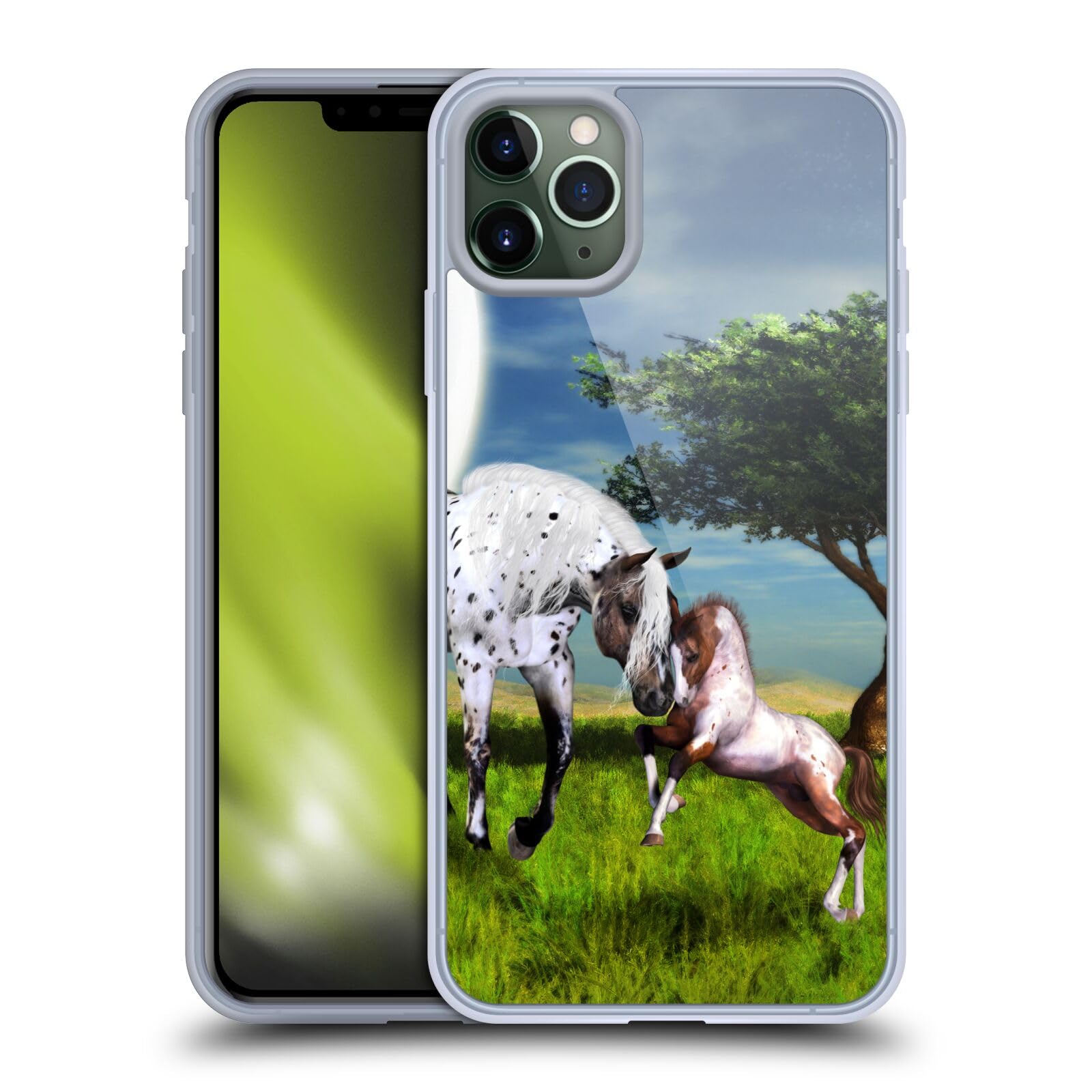 Officially Licensed Simone Gatterwe Love Forever Horses Soft Gel Case for Apple iPhone 11 Pro Max - Cute Equestrian Design, Durable Protection for Everyday Use & Outdoor Activities
