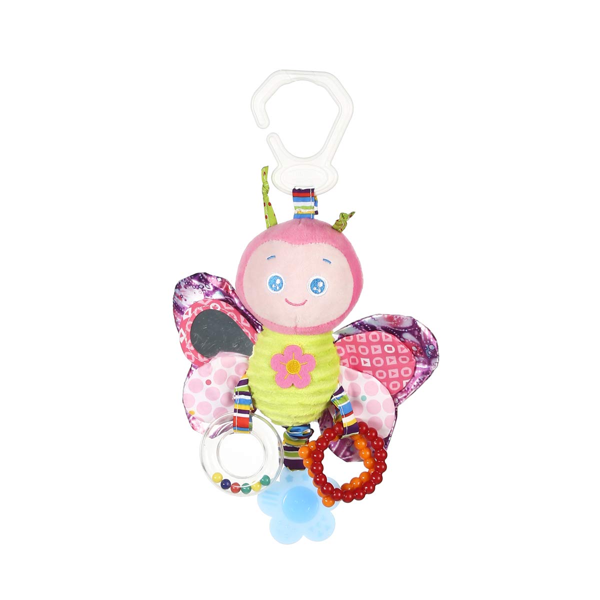 Baby Stroller Toy - Newborn Car Seat Hanging Mobile with Rattle & Teether for Boys & Girls | Butterfly Design | Perfect for Crib, Stroller & Travel Activity | One Size