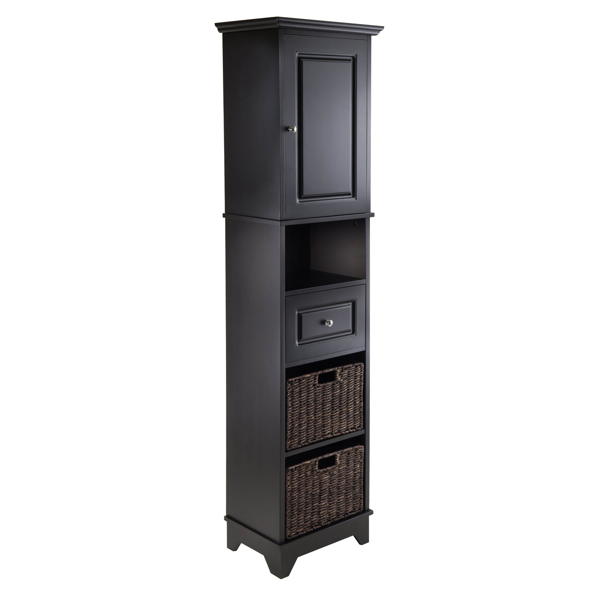 Winsome Wyatt Black Storage Cabinet - Modern Organizer for Home, Office, and Living Room