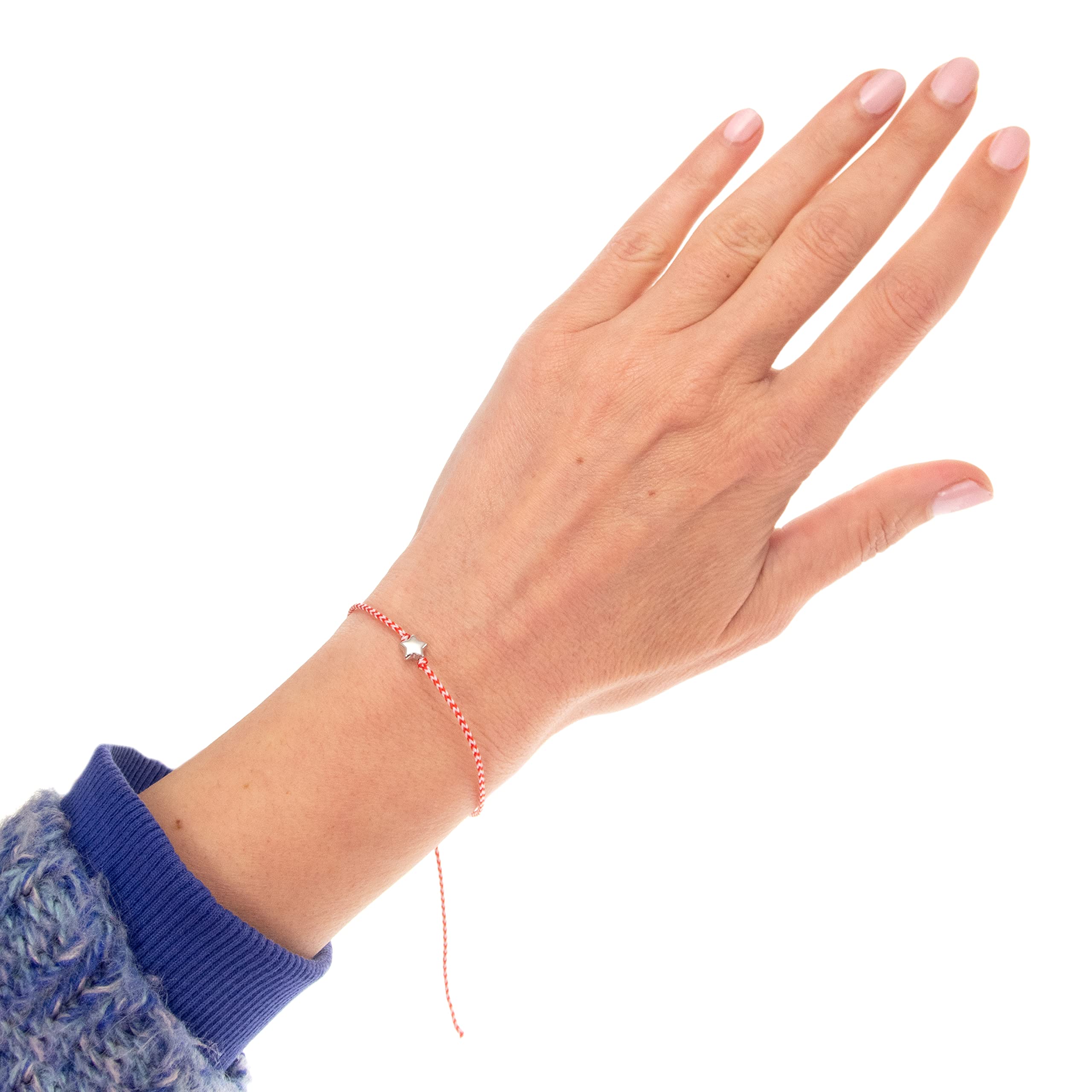 10 Pack Adjustable Zig Zag Friendship Bracelets for Women & Men - Chevron String Bracelets with Cord & Star Charm - Perfect for Gifts, Parties, and Everyday Wear