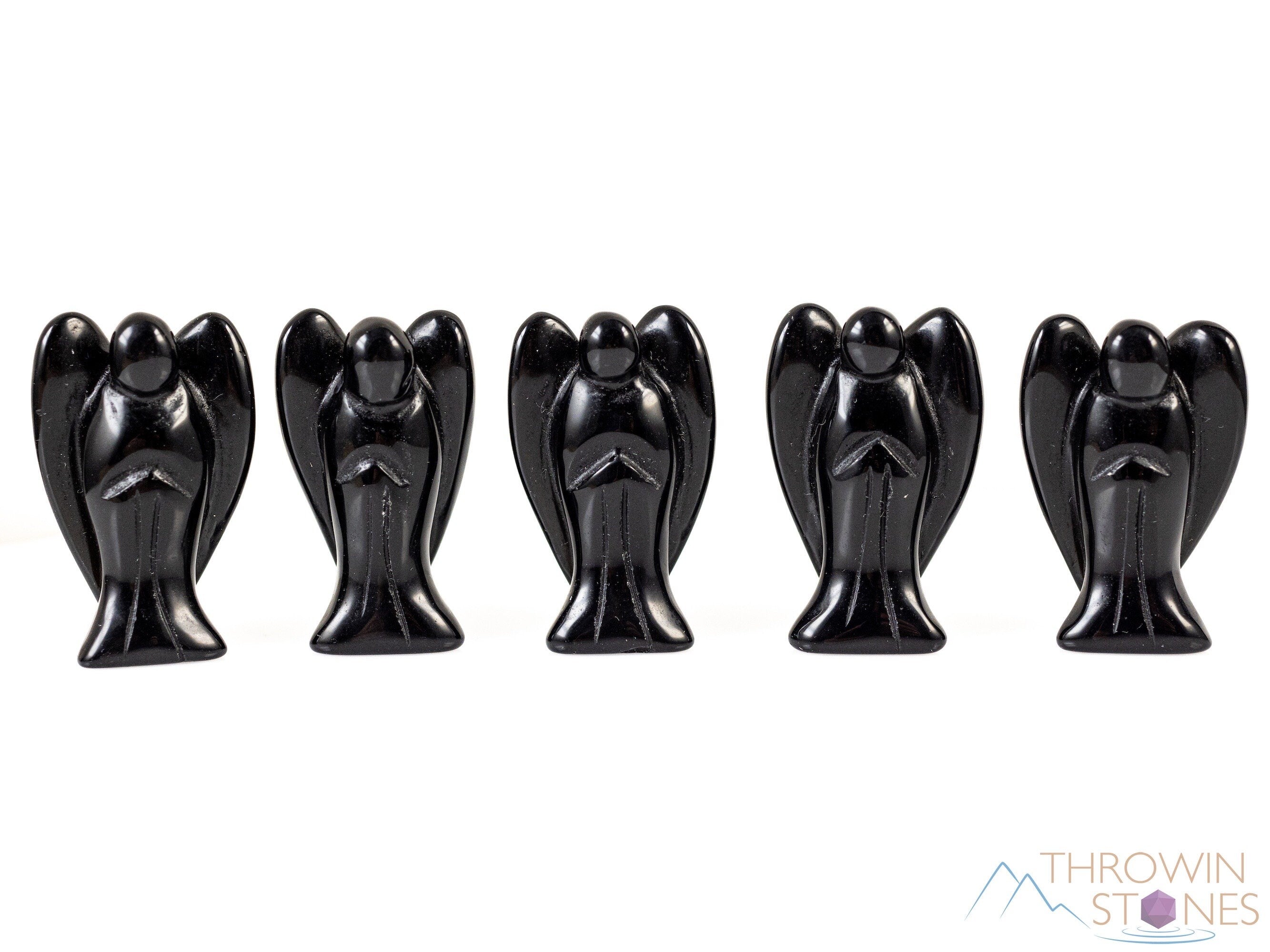 Black Obsidian Crystal Angel Guardian Figurine - Spiritual Healing Stone for Home Decor, Protection & Positive Energy | Perfect for Meditation, Feng Shui & Gift Giving