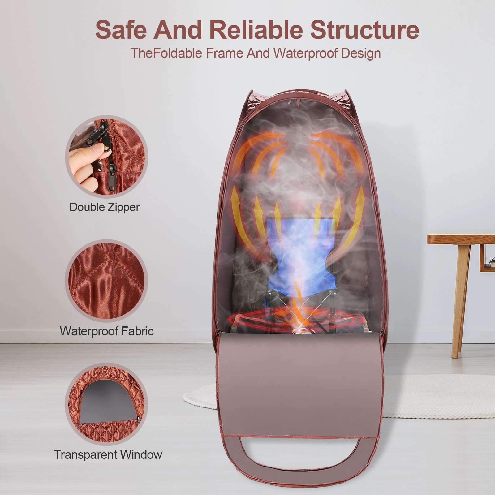 Portable Steam Sauna Tent for Home - 2.6L 1000W Steamer with 90 Minute Timer, Chair & Remote Control | Personal Relaxation, Detox & Weight Loss Therapy