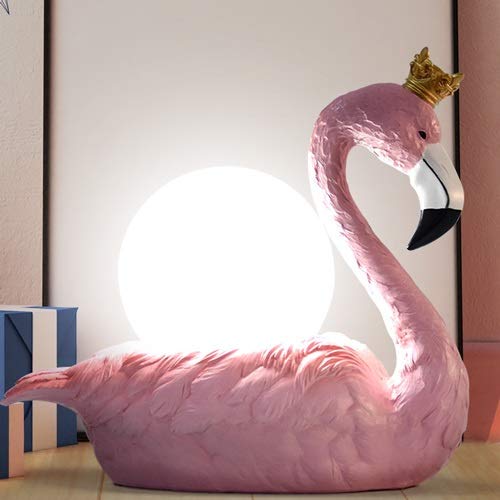 Flamingo Table Lamp - Modern Nordic Style Bedside Lamp for Bedroom, Warm White Light, Romantic & Creative Desk Lamp for Wedding, Princess Room Decor - Perfect for Bedrooms, Living Rooms, and Home Office Lighting