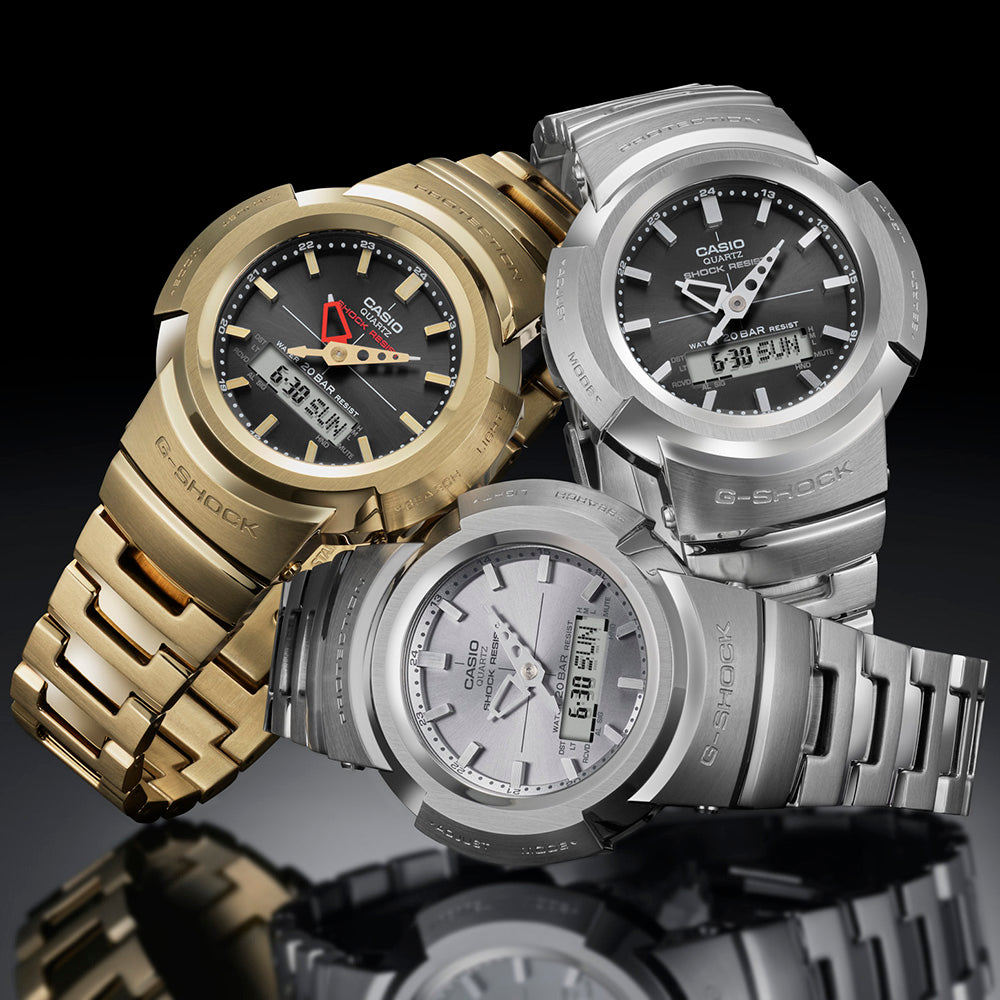 G Shock Full Metal AWM500D 1A Solar Watch - Men's Digital Sport Watch with Shock Resistance & Solar Power - Perfect for Outdoor Adventures, Workouts, and Everyday Wear