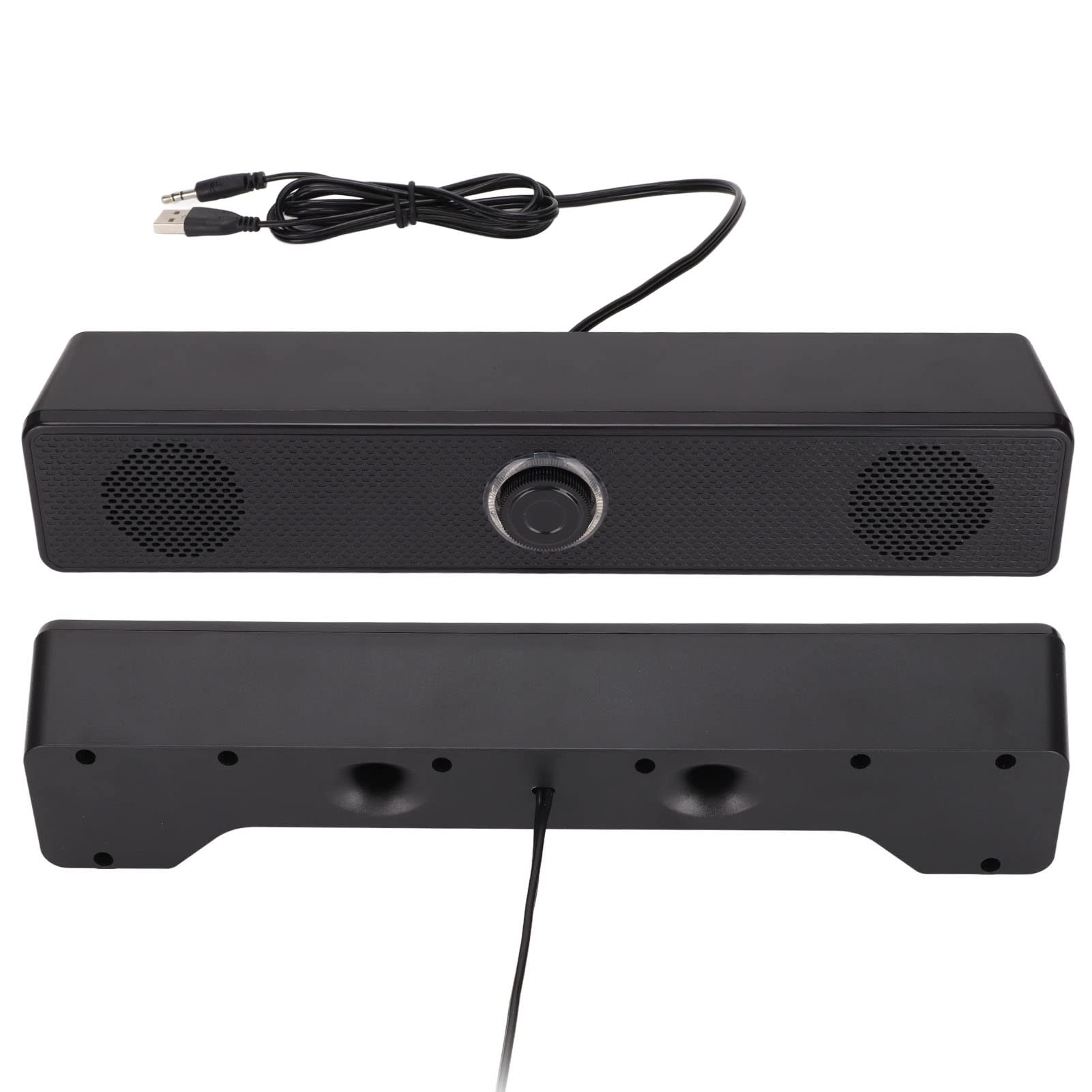 Ciciglow Wired Speaker with 3.5mm Input & USB Power - Compact Computer Soundbar with Volume Control for PC, Laptop, Tablet - Perfect for Home Office, Gaming & Multimedia Entertainment