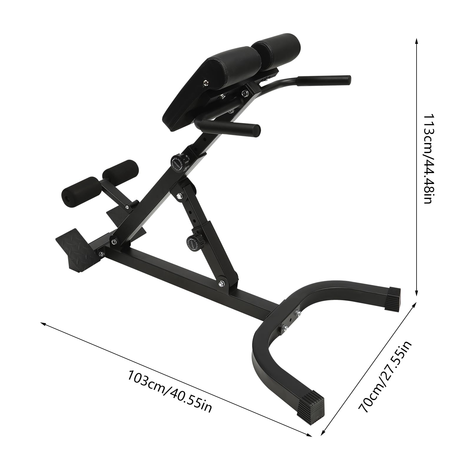 Adjustable Back Extension Roman Chair - Foldable Multi-Functional Ab & Core Strength Training Bench for Home Gym | Perfect for Back Pain Relief, Posture Correction & Full-Body Workouts