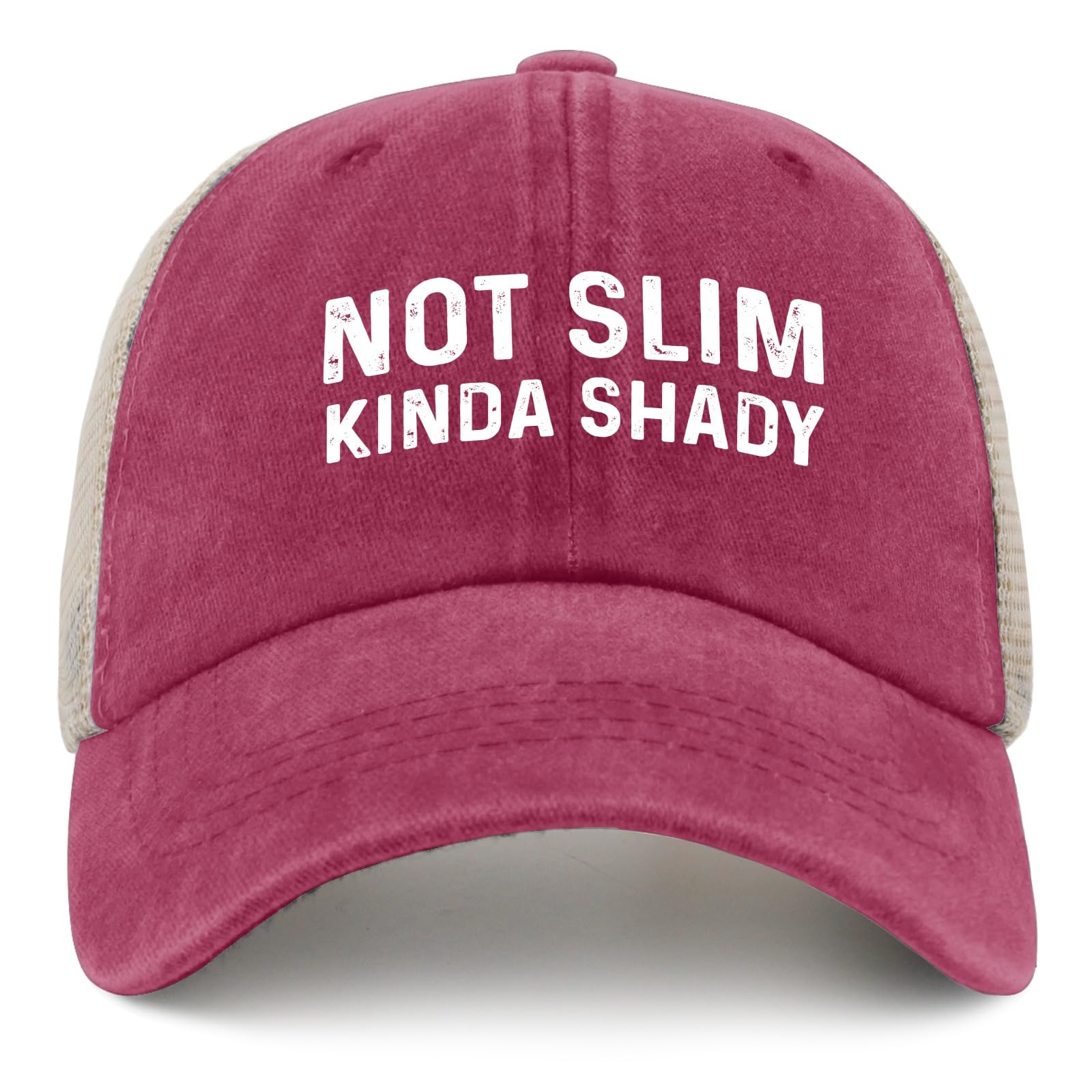 Funny Trucker Hat for Men - Vintage Mesh Baseball Cap NOT Slim Kinda Shady Style - Breathable Summer Hat for Outdoor Activities, Road Trips & Music Festivals