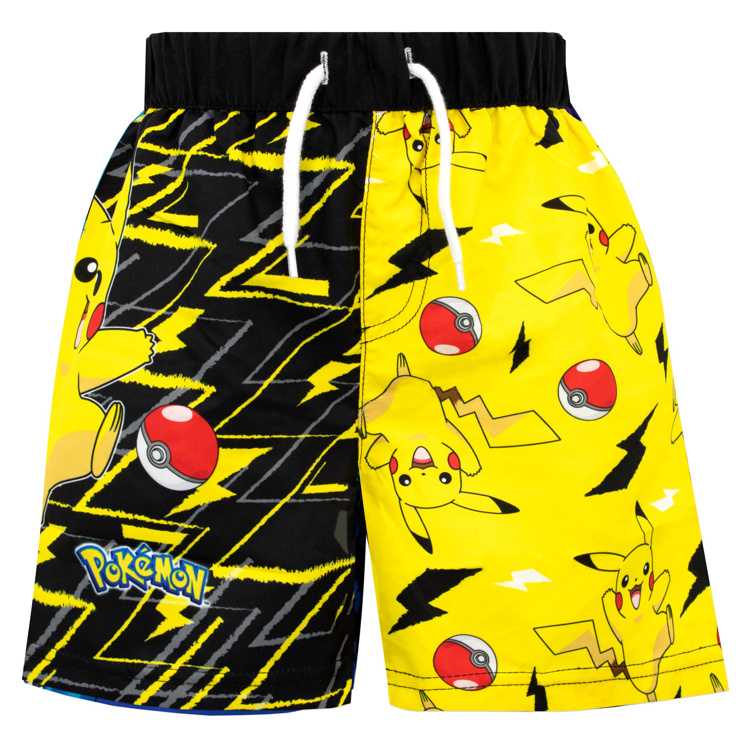 Pokemon Swim Shorts for Boys - Pikachu & Pokeball Design Quick Dry Swim Trunks | Sizes 4-10 | Perfect for Pool, Beach & Summer Water Activities
