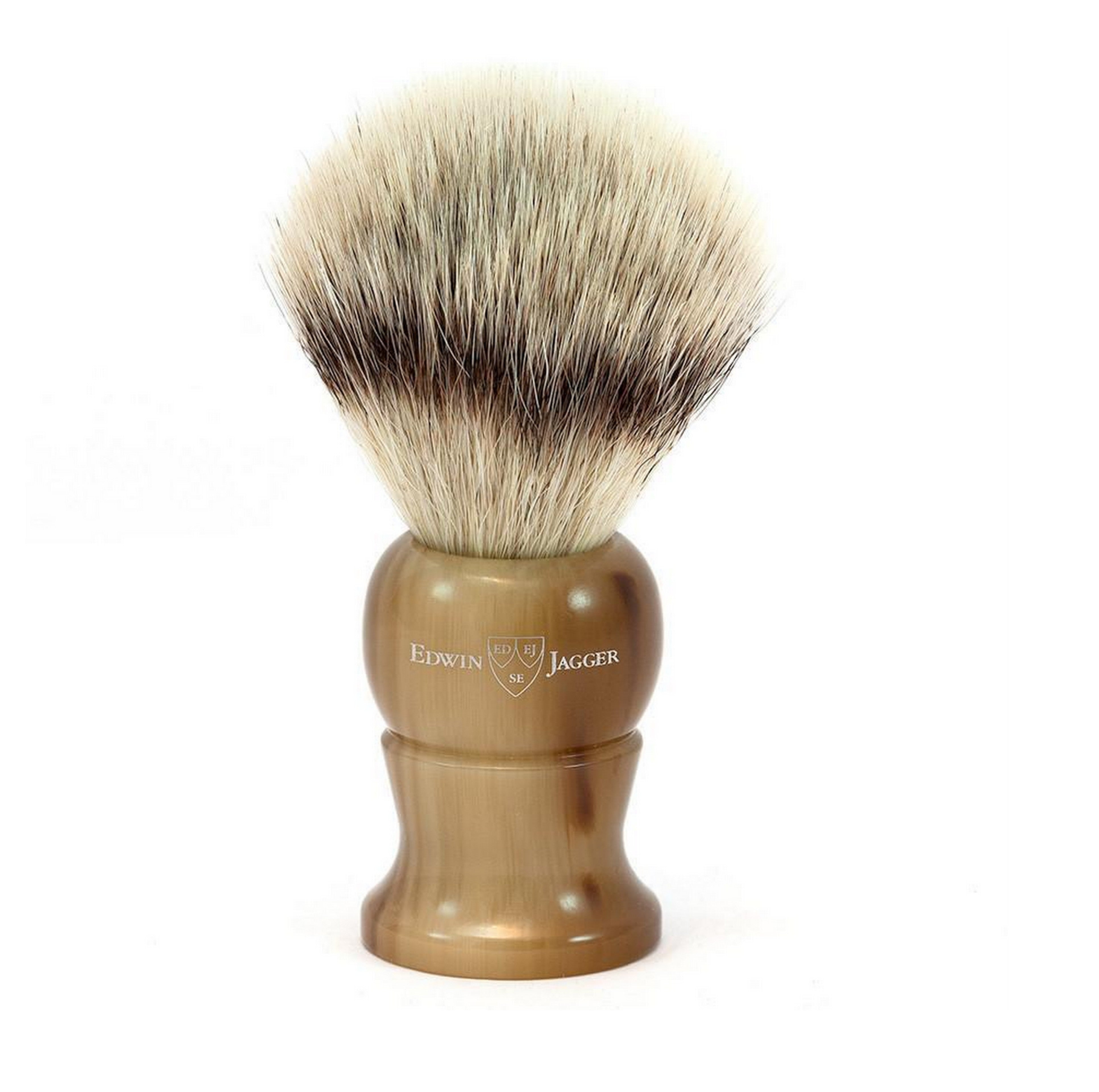 Edwin Jagger Super Badger Shaving Brush - Imitation Horn Handle for Men's Wet Shaving | Perfect for Traditional Barber-Style Shaving & Luxury Grooming Gifts