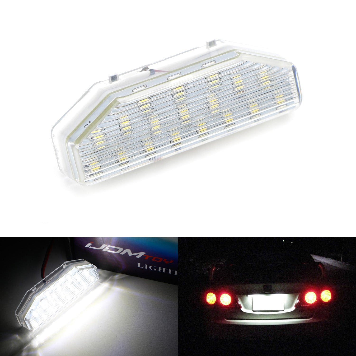 OEM Replacement 18 SMD White LED License Plate Light Assembly for Mazda RX-8 - Bright Illumination for Night Driving & Enhanced Vehicle Appearance