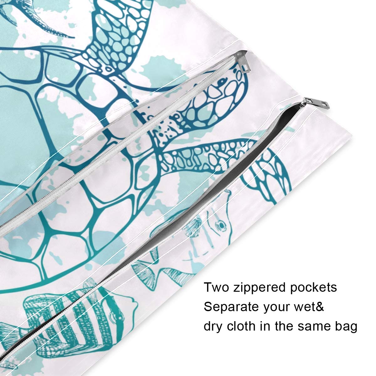 Blueangle Waterproof Wet Dry Bag for Swimsuits, Diapers & Travel - Reusable Water Resistant Storage Pouch for Beach, Pool & Gym - 2 Pack Wet Bags for Clothes, Toiletries & Baby Essentials