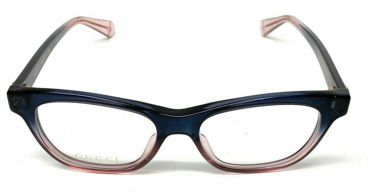 Gucci GG 0372 O 004 Blue Lightweight Acetate Frame Eyeglasses for Women & Men - Fashionable UV Protection Eyewear for Work, Driving & Everyday Use