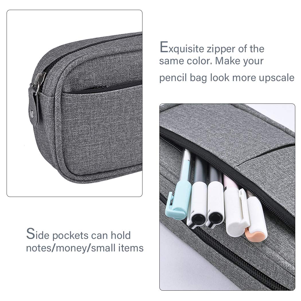 iSuperb Large Capacity Pencil Case with Double Zipper - Multi-Compartment Stationery Organizer for School, Office & Travel - Perfect Pouch for Pens, Makeup & Cosmetics (Women & Men) - Ideal for Students, Professionals & Daily Use