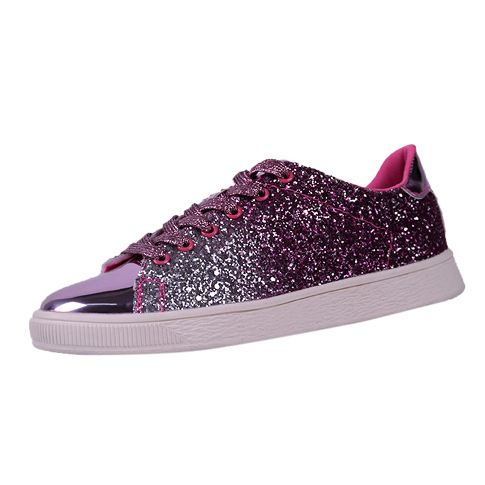 Sparkly Women's Sneakers with Sequins - Fashionable Solid Color Casual Shoes for Nightclub, Party & Everyday Wear | Comfortable & Trendy Wild Style
