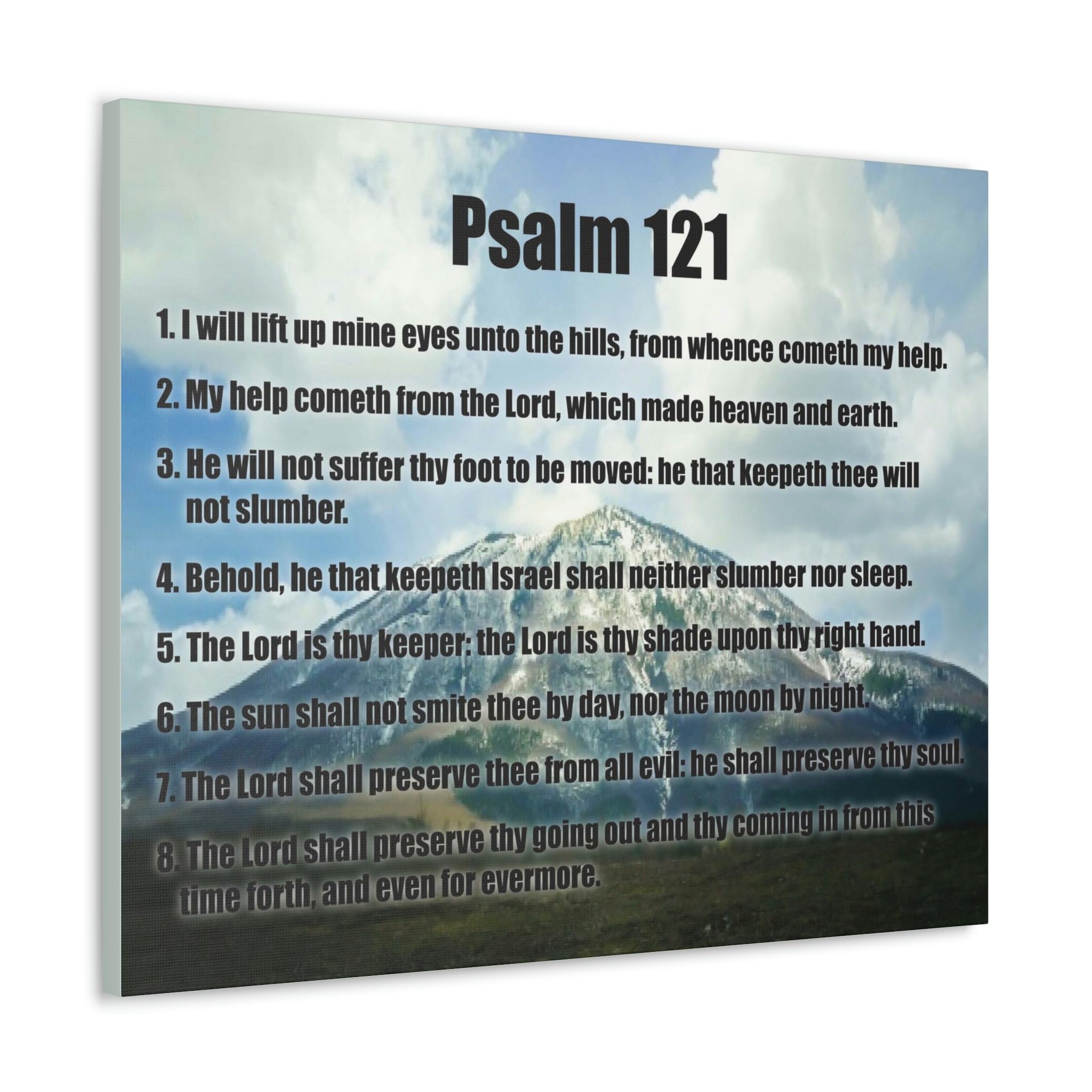 Christian Bible Verse Canvas - Psalm 121 'God Watches Over You' Scripture Wall Art - Inspirational Religious Home Decor for Living Room, Bedroom & Church