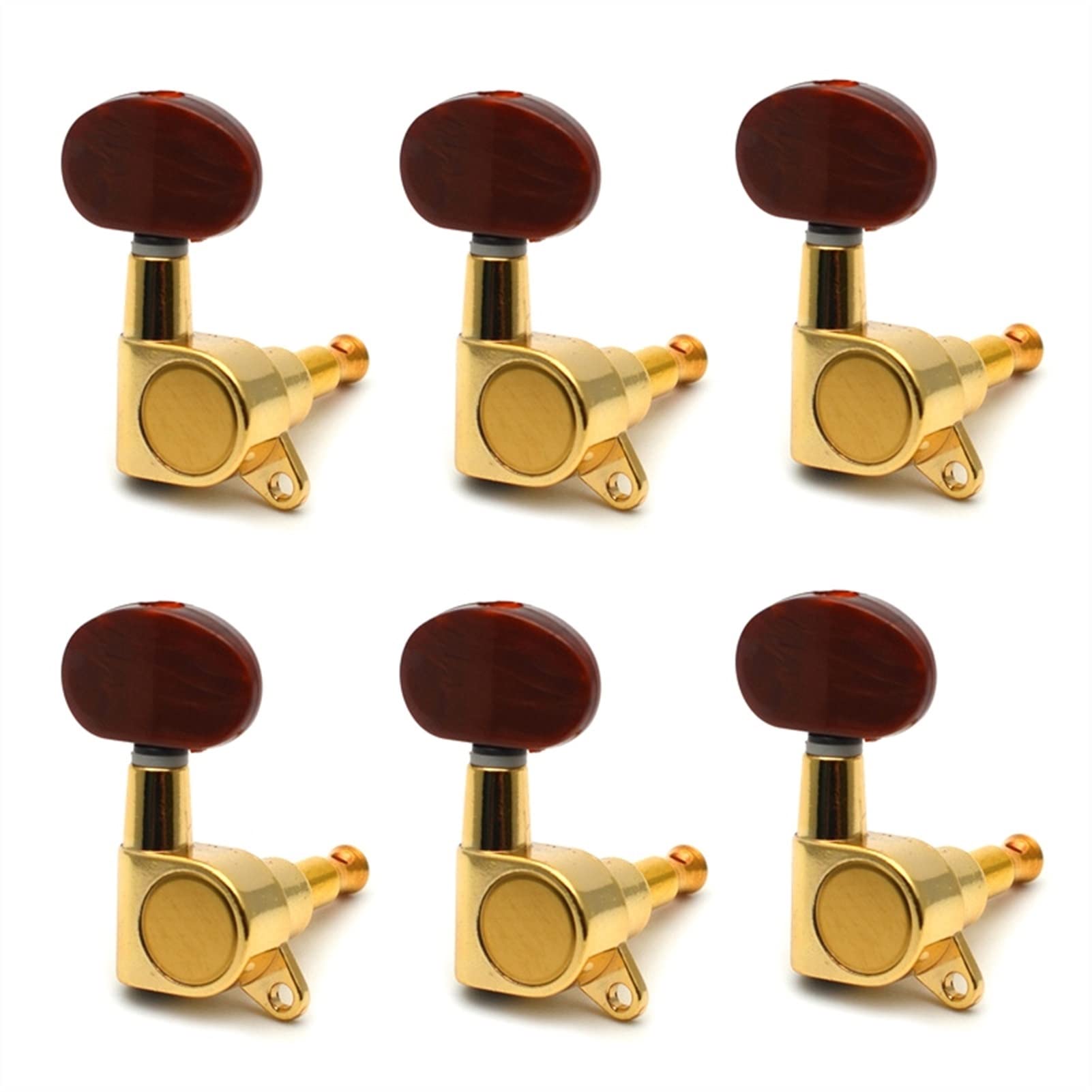 6-Piece Locking Guitar Tuning Pegs - Machine Heads for Acoustic & Electric Guitars - Chrome Right-Hand Tuning Keys - Perfect for Stage Performances & Home Practice