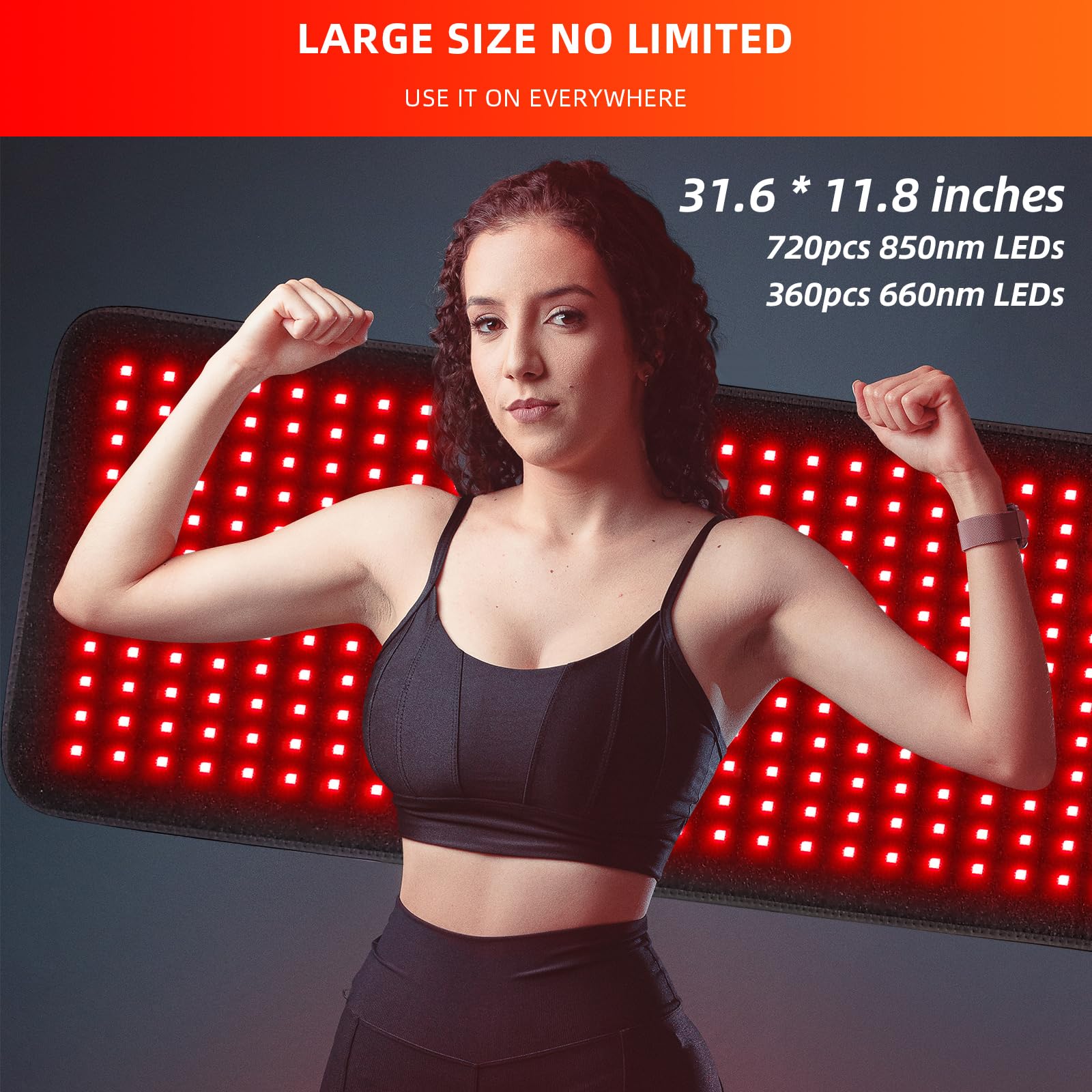 Red Light Therapy Wrap Pad - 360 LED Infrared Light Therapy for Body Pain Relief, Muscle Recovery & Inflammation Reduction | Full Body Treatment for Home Use, Athletes & Chronic Pain Sufferers