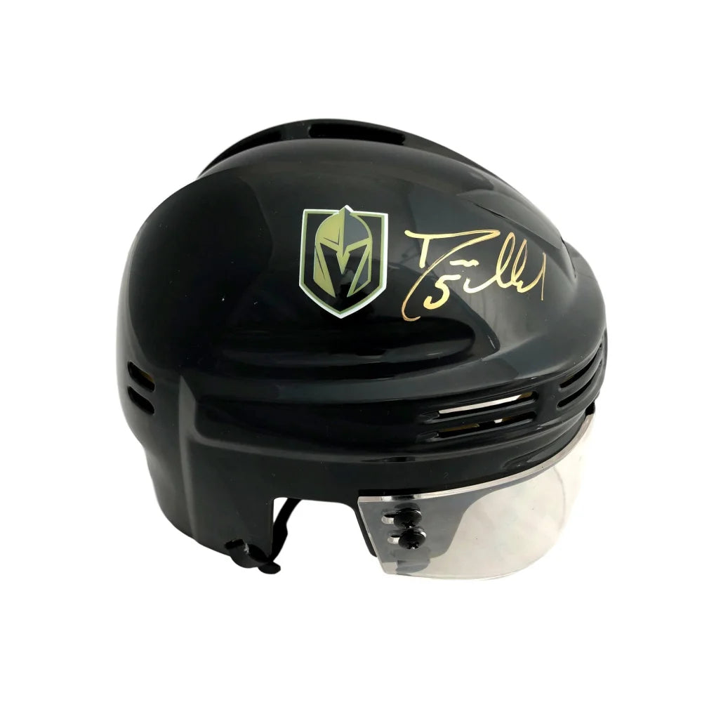 Deryk Engelland Autographed Vegas Golden Knights Mini Hockey Helmet with BAS COA - Authentic NHL Collectible for Sports Memorabilia Fans & VGK Supporters - Perfect for Display, Gifts, and Game Room Decor