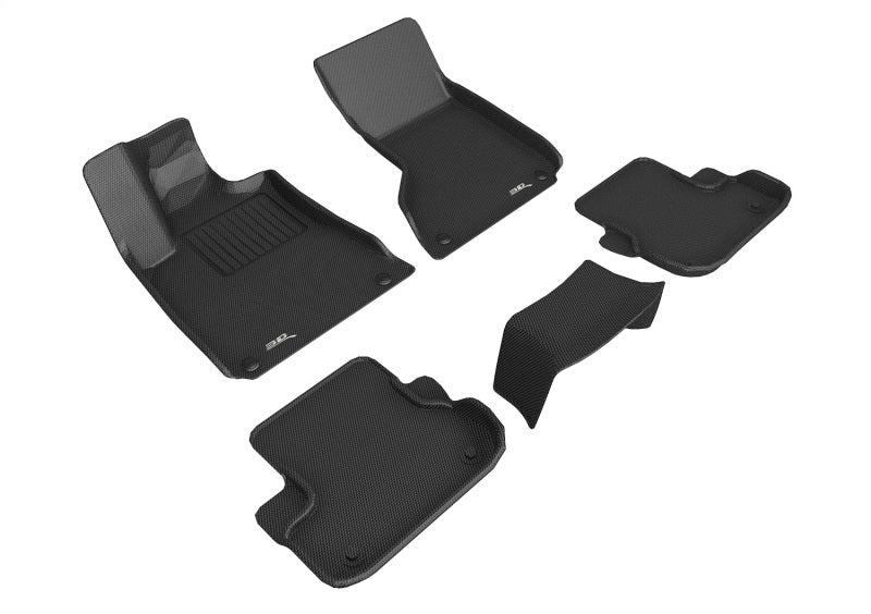 3D Maxpider Kagu All-Weather Floor Mats for 2013-2018 Maserati Ghibli (Models R1 & R2) - Premium Black Car Mats for Luxury Sedans - Perfect for Daily Commutes, Road Trips & All-Season Protection
