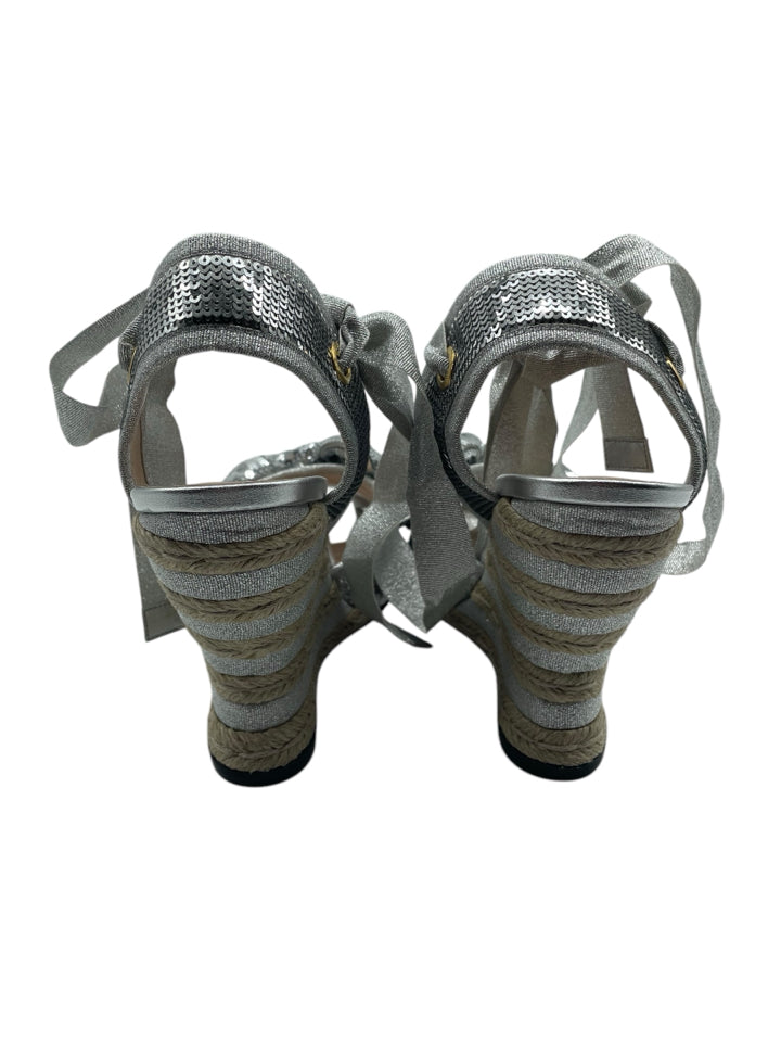 Gucci GG Sequin Wedge Espadrilles for Women - Size 38.5 (US 8.5) - Stylish Summer Sandals for Beach, Party & Casual Outings