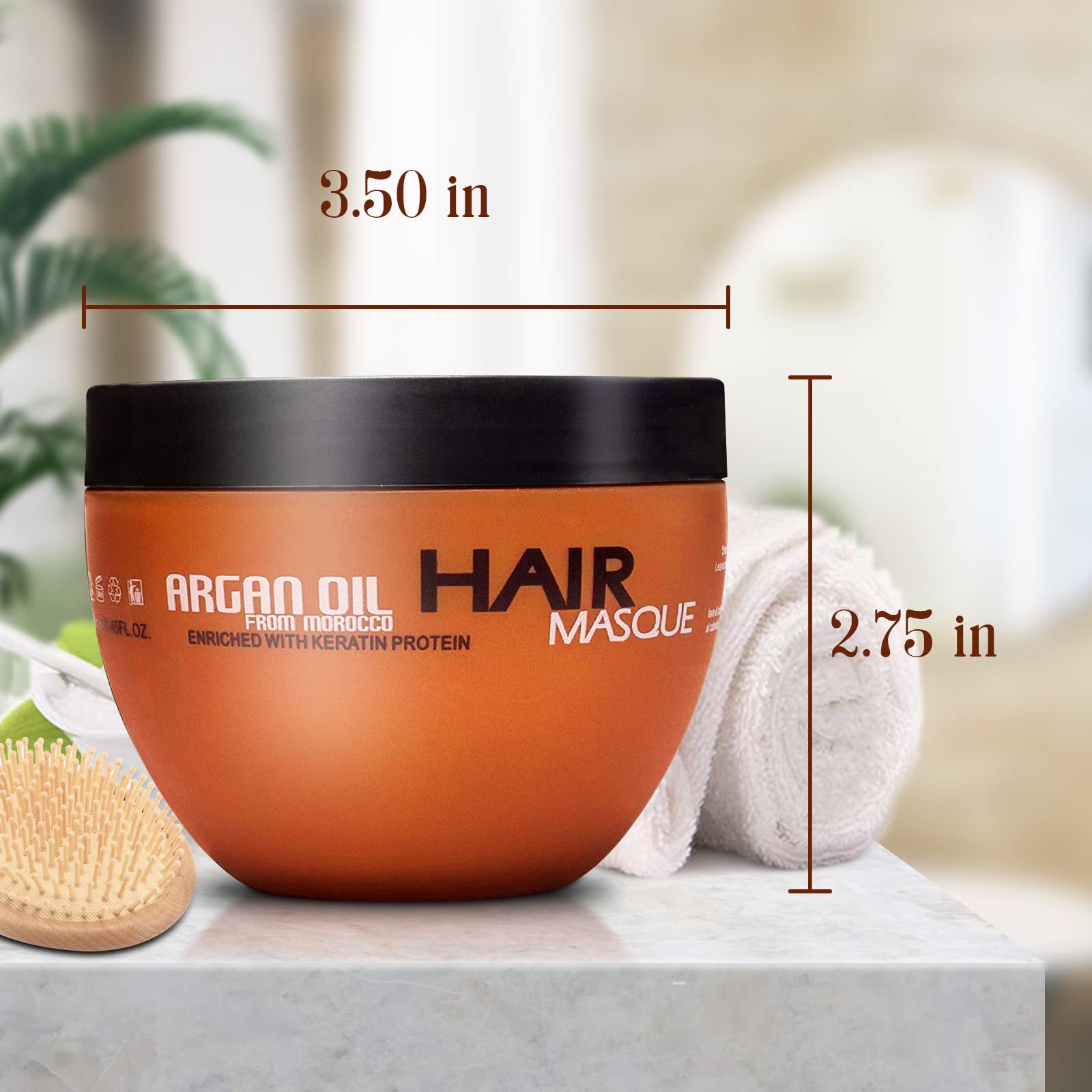 Nuspa Argan Oil Hair Mask - Sulfate Free Deep Conditioner for Dry Damaged Hair with Organic Jojoba Oil, Aloe Vera, Collagen & Keratin | Repairing Treatment for Frizzy, Color-Treated & Heat-Damaged Hair at Home or Salon