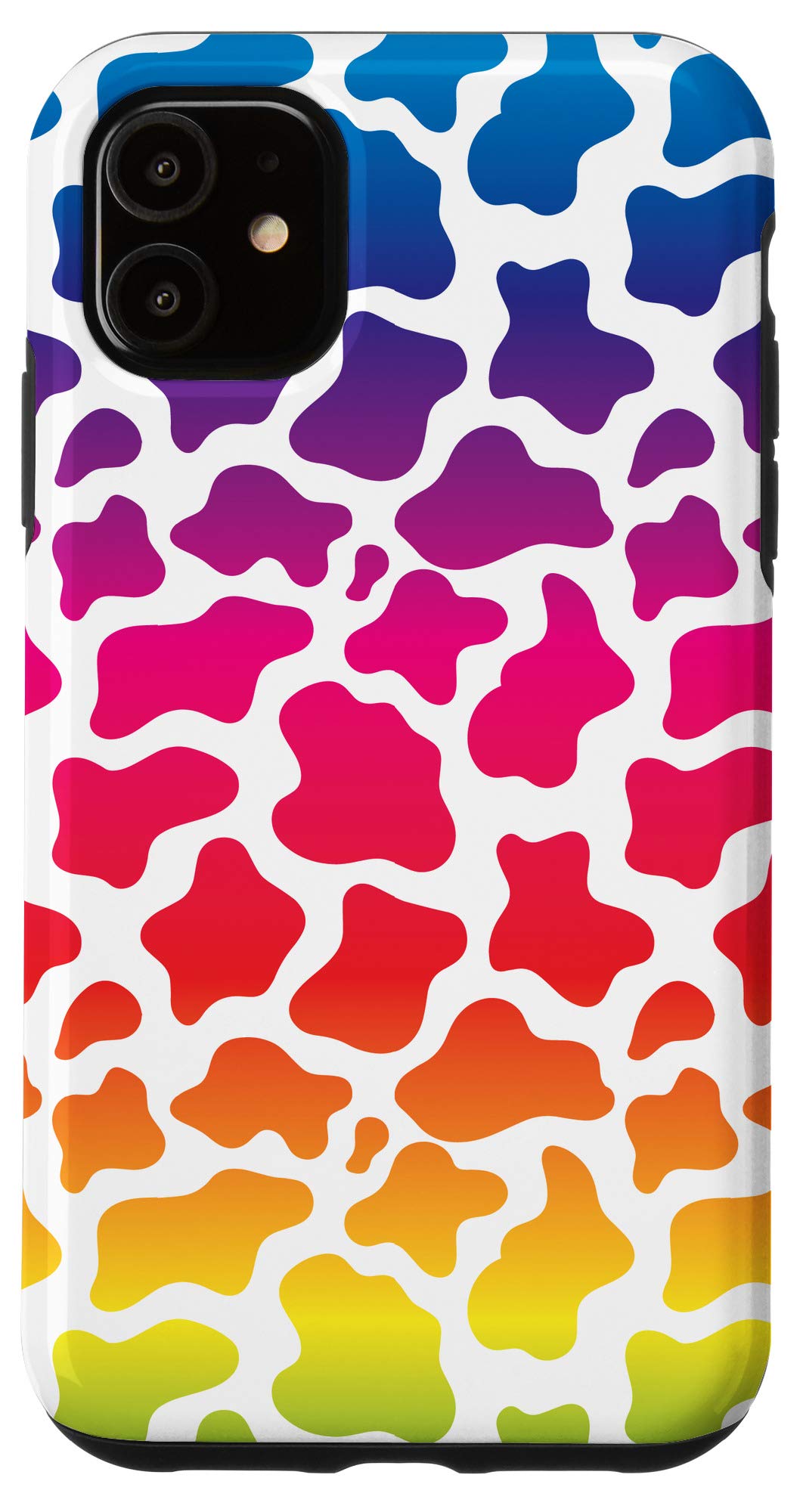 iPhone 11 Cow Print Rainbow Animal Phone Case - Cute Protective Cover for iPhone 11 - Perfect for Teens, Girls, and Animal Lovers - Great for School, Work, and Everyday Use