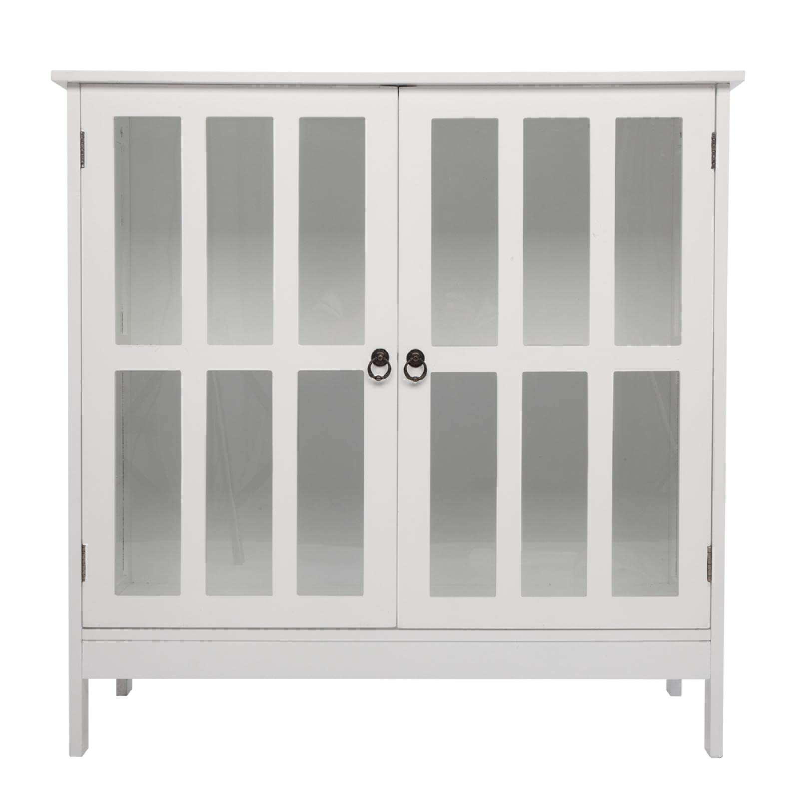 LALAHO 80x36x80cm White Double Door Sideboard with Removable Shelves - Durable Density Board Storage Cabinet for Dining Room, Living Room, or Entryway Organization