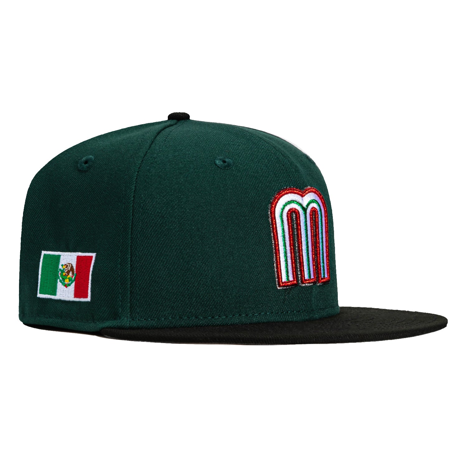 New Era 59Fifty Mexico World Baseball Classic Snapback Hat - Green & Black Adjustable Baseball Cap for Men & Women - Perfect for Baseball Games, Fan Gear & Streetwear Fashion