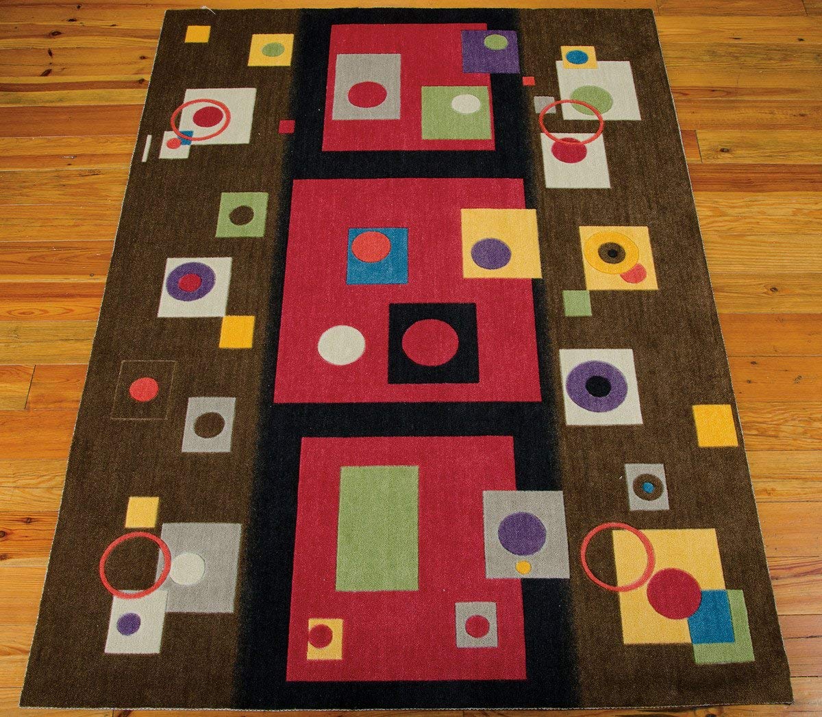 Nourison Modern Art Chestnut 4' x 6' Area Rug - Easy Cleaning, Non-Shedding, Stain Resistant for Bedroom, Living Room, Dining Room & Kitchen | Soft & Durable Indoor Floor Covering for Home Decor (4x6)