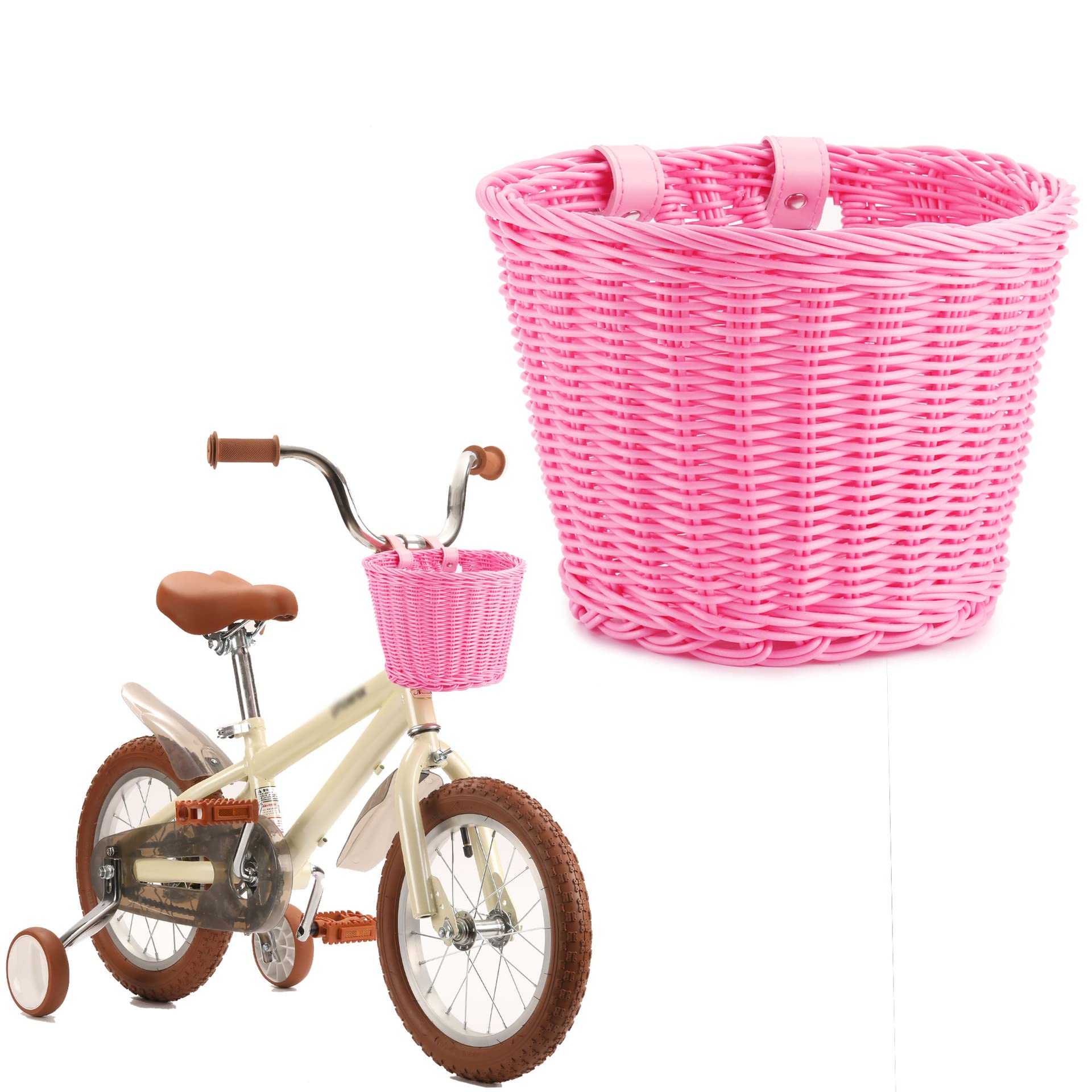 Kids Bike Basket for Boys & Girls - Front Toddler Tricycle Basket, Strider Bike Accessories & Scooter Decor - Durable Bike Decoration Kit for Arts & Crafts | Perfect for School Commutes, Park Rides & Outdoor Adventures