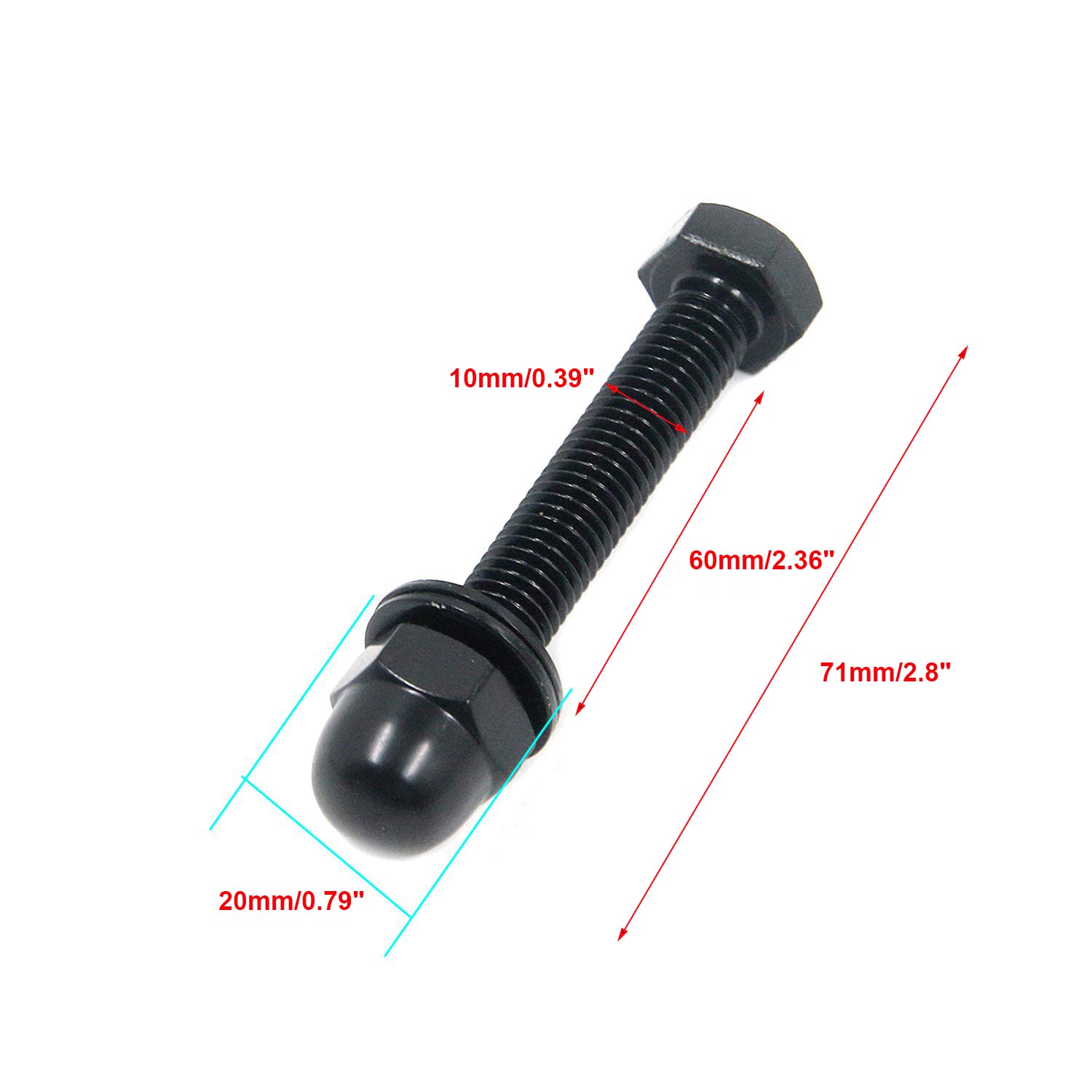 Heavy Duty Hex Screws Kit for Barn Door - 8Pcs 10x60mm with Caps & Spacers