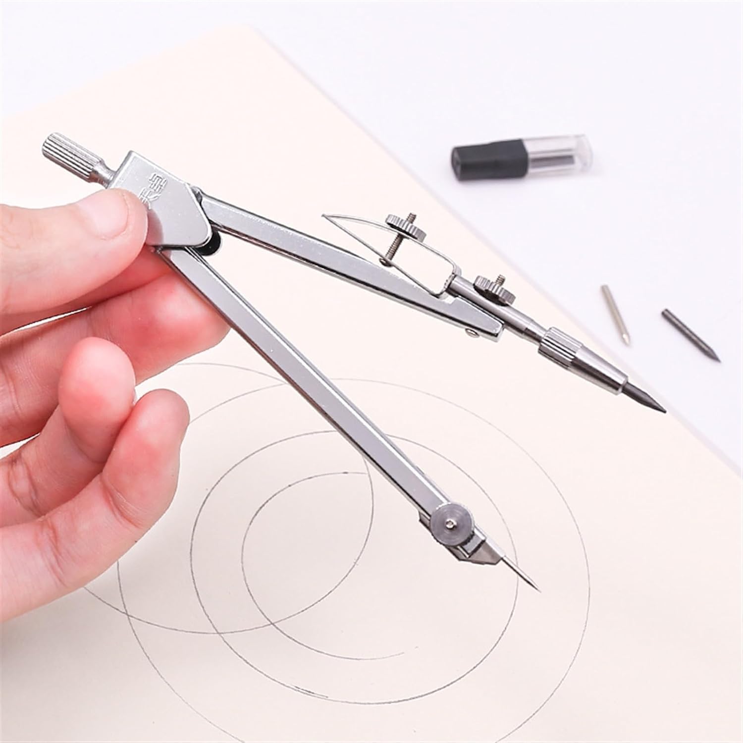 Premium Stainless Steel Drawing Compass Set - Geometry Kit with Durable Shatterproof Storage Box - Essential Math & Engineering Tools for Students, Artists & Professionals - Perfect for School Projects, Technical Drawings & Art Designs
