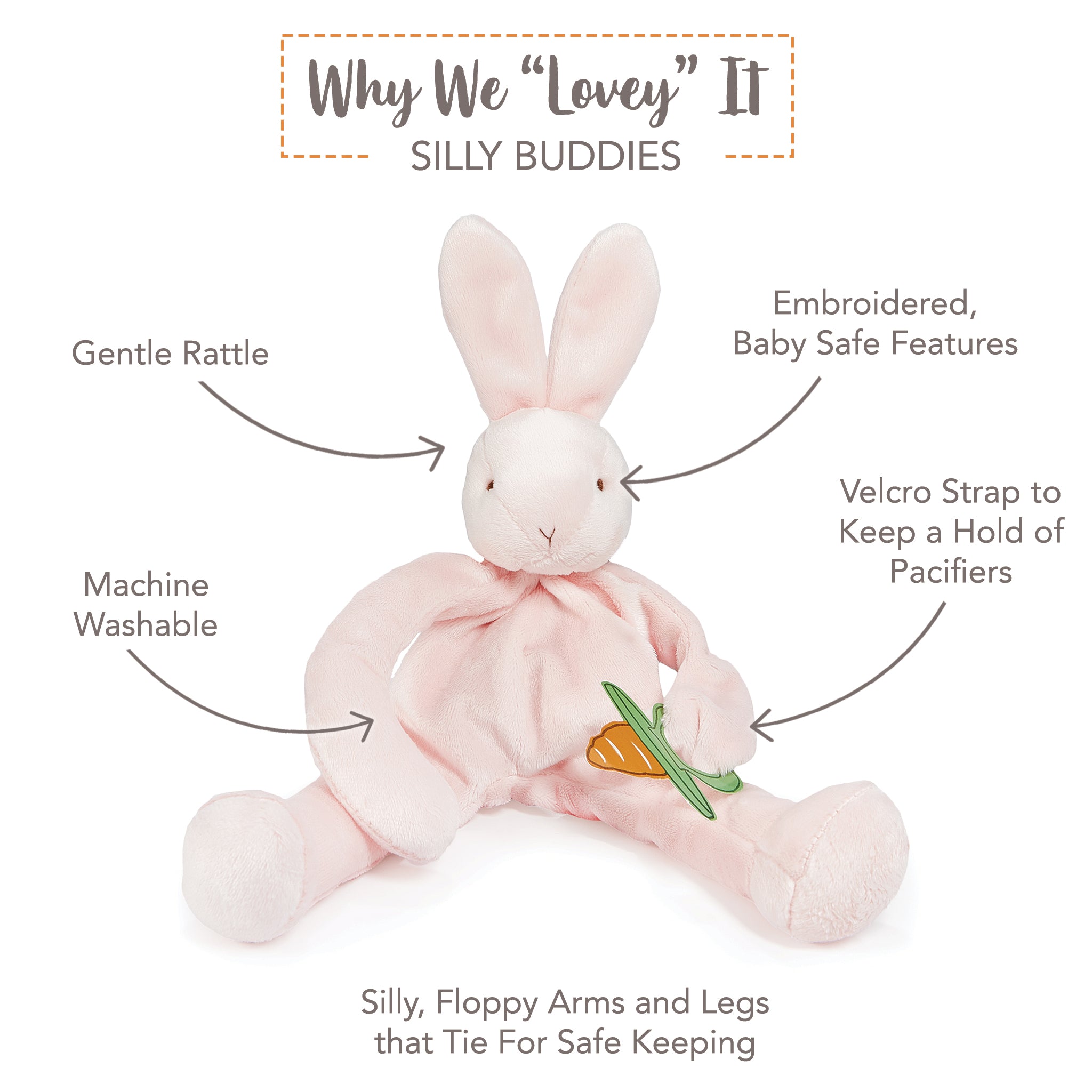 Bunnies Do Delight! Blossom Gift Set in Pink - Perfect for Easter Gifts, Baby Showers & Spring Decorations