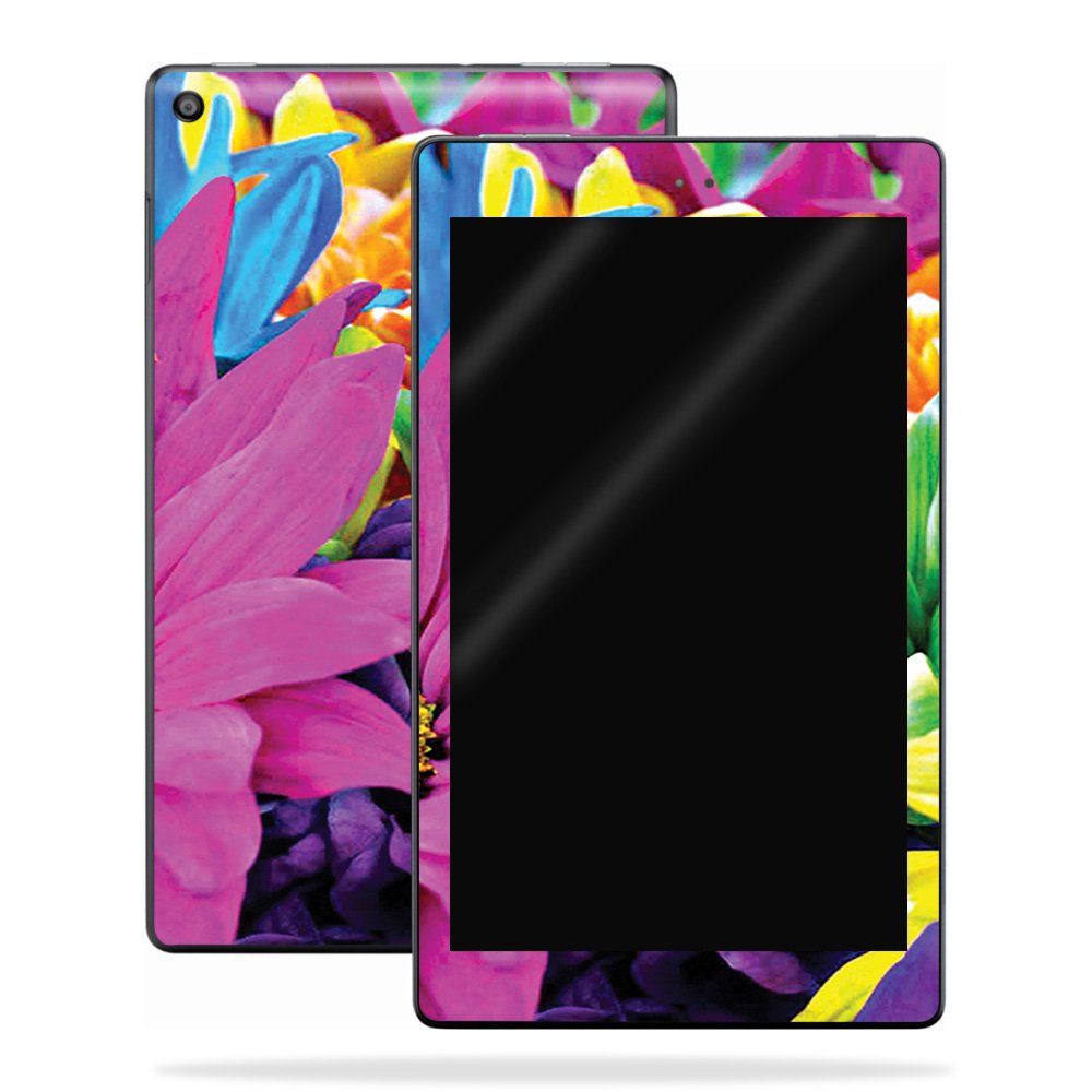 MightySkins Vinyl Decal Wrap Cover for Amazon Kindle Fire HD 8 (2017) - Colorful Flowers Design | Protective & Durable Skin | Easy to Apply & Remove | Made in USA | Perfect for School, Travel, and Everyday Use