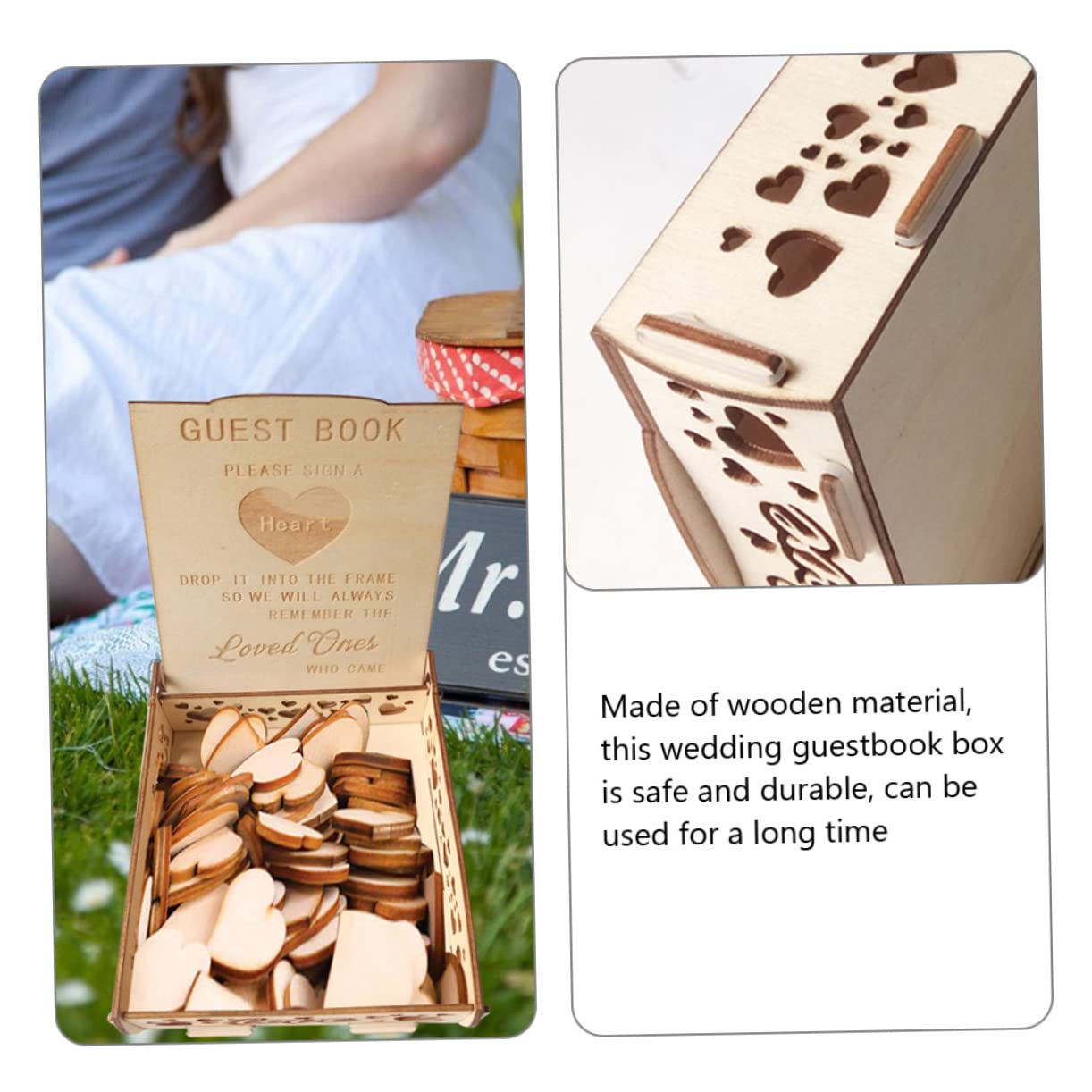 2-Pack MAGICLULU Wedding Guest Book Sign Holder Stand - Elegant Boxwood Display for Wedding Guest Books, Baby Books & Special Events - Perfect for Ceremonies, Receptions & Milestone Celebrations