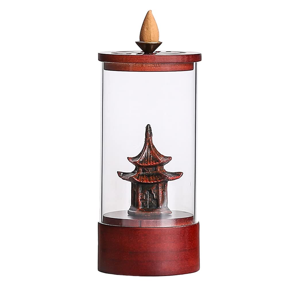 Ceramic Backflow Incense Burner with Acrylic Cover - Elegant Home Decor for Aromatherapy, Meditation & Relaxation | Perfect for Living Room, Bedroom & Yoga Space