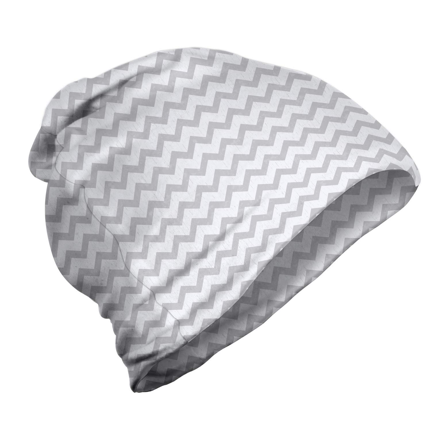 Ambesonne Unisex Beanie - Stylish Geometrical Zigzag Design for Men & Women - Perfect for Hiking, Outdoor Activities & Winter Fashion