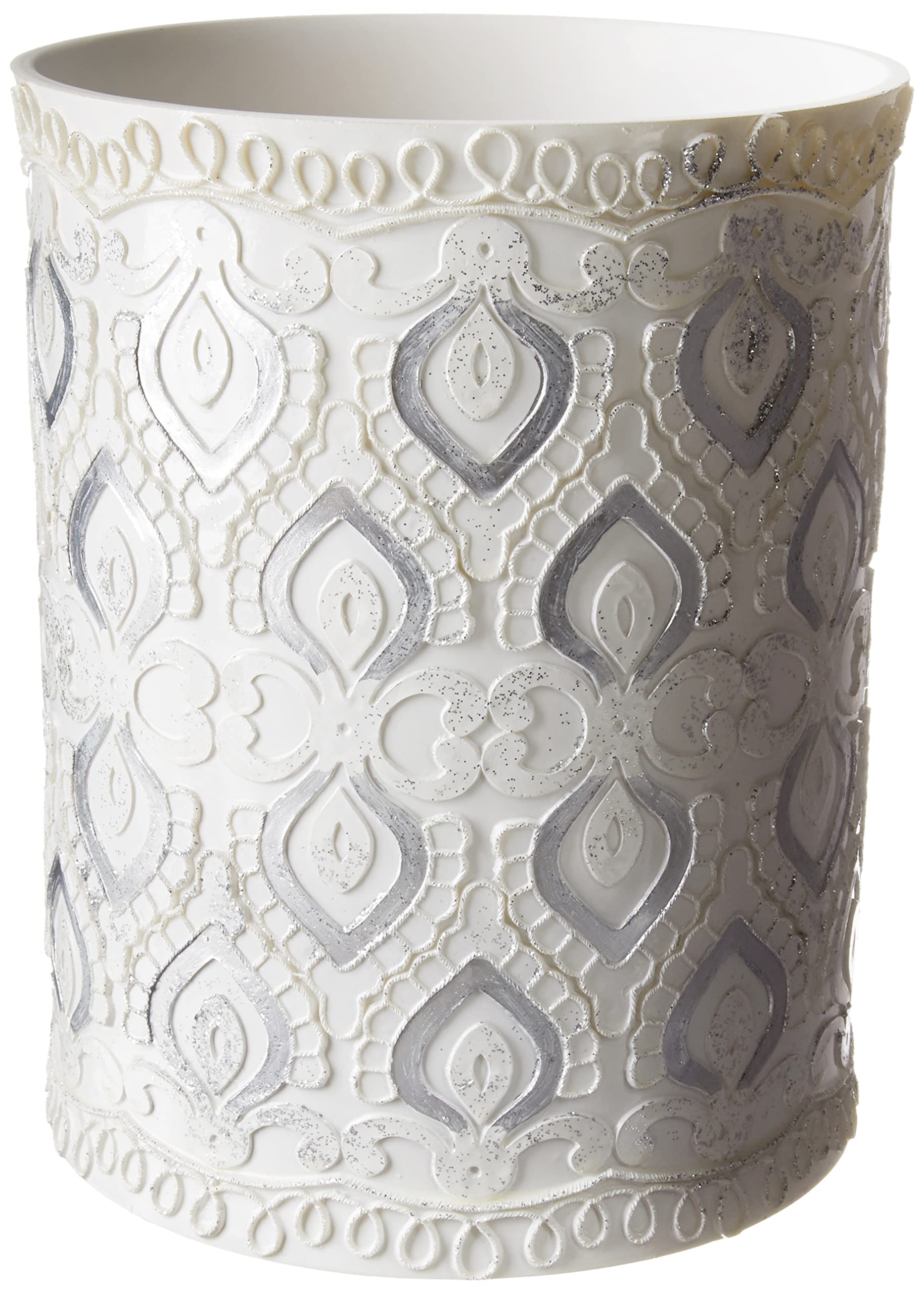 Monaco White Resin Bathroom Trash Can - Open Top Design for Bathroom, Bedroom & Office Waste Disposal