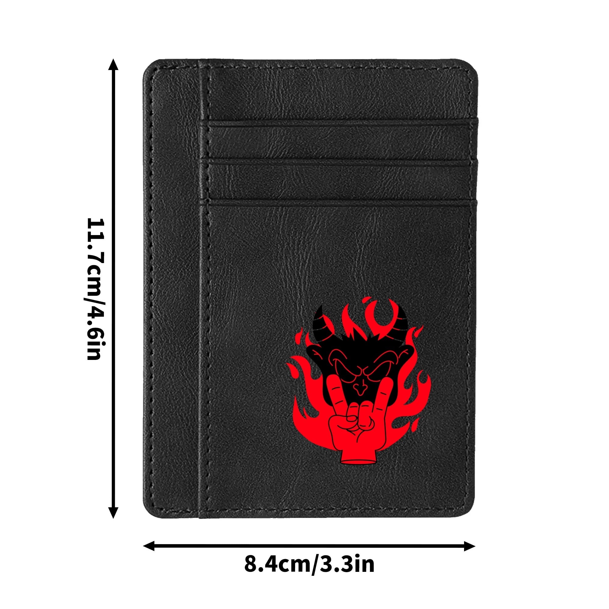 Devil Hand Minimalist Leather Wallet for Men - Slim RFID Blocking Bifold Wallet - Perfect for Everyday Carry, Travel & Business