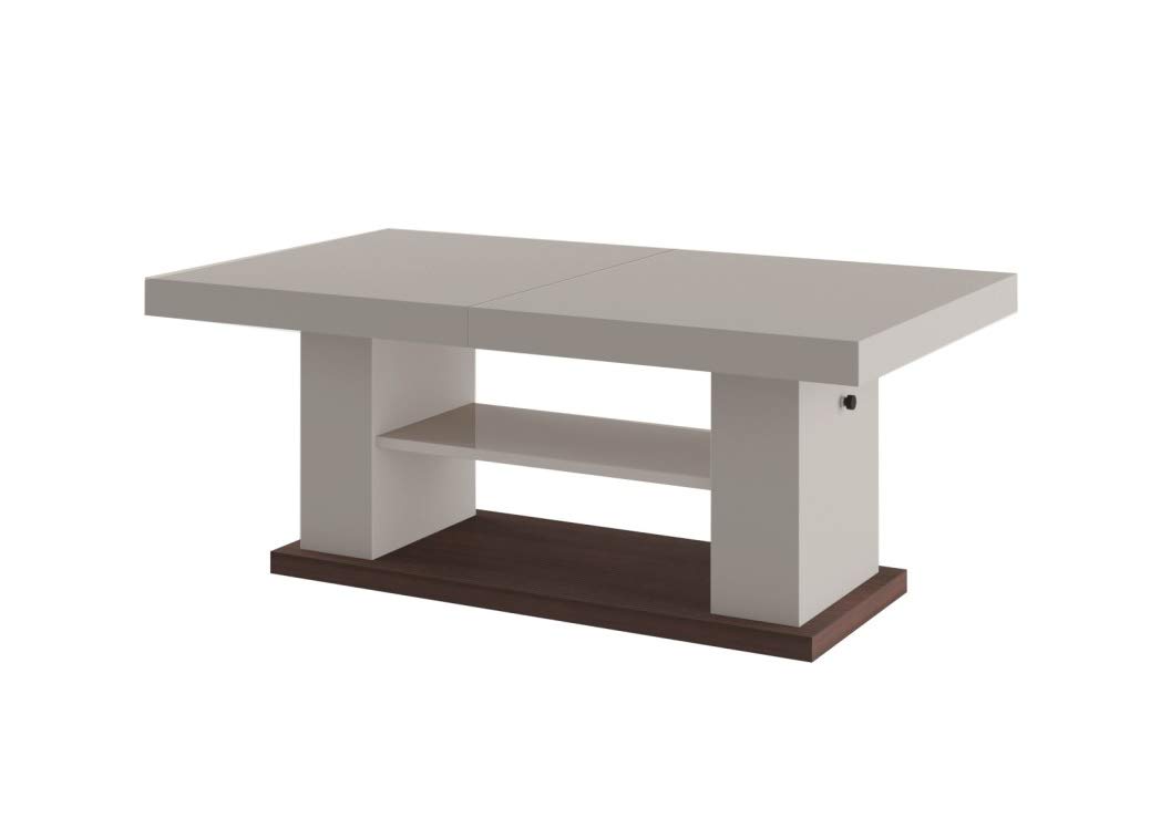 Sierra Modern Coffee Table in Cappuccino Finish - Stylish Living Room Center Table for Small Spaces, Home Decor & Entertaining