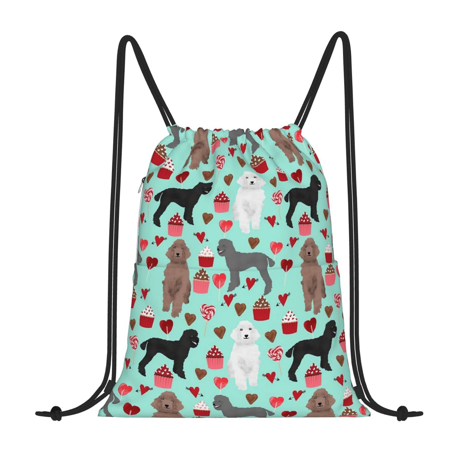 Poodles Print Drawstring Backpack - Lightweight Gym Bag for Sports, Travel & School - Water-Resistant Sackpack for Men, Women, Boys & Girls - Perfect for Workouts, Beach Trips & Daily Commute