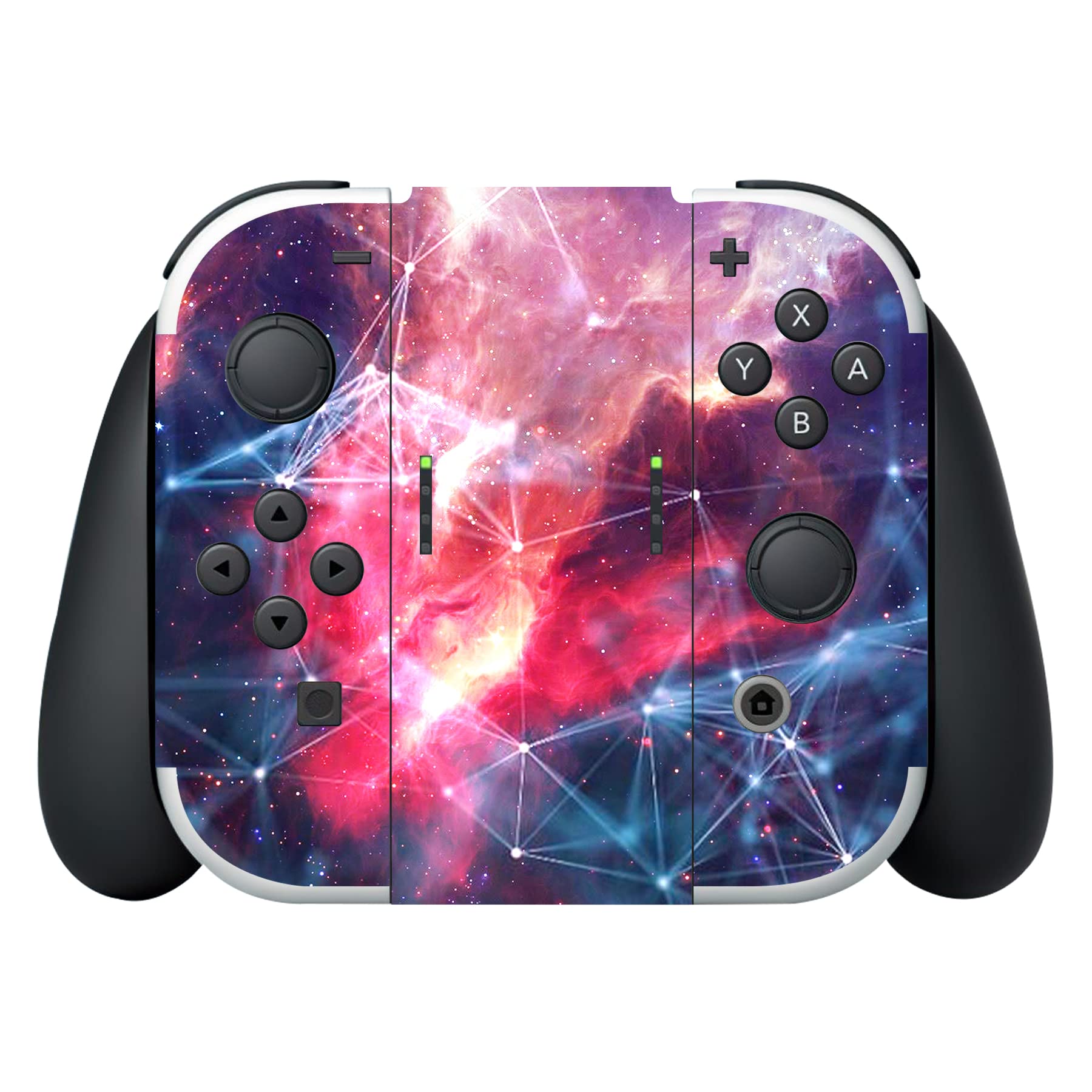 PlayVital Full Protective Sticker Set for Nintendo Switch OLED Model - Custom Vinyl Decal Skin for Console, Joy-Con, Dock & Grip - Galaxy Space Design | Perfect for Gaming Protection & Personalized Style